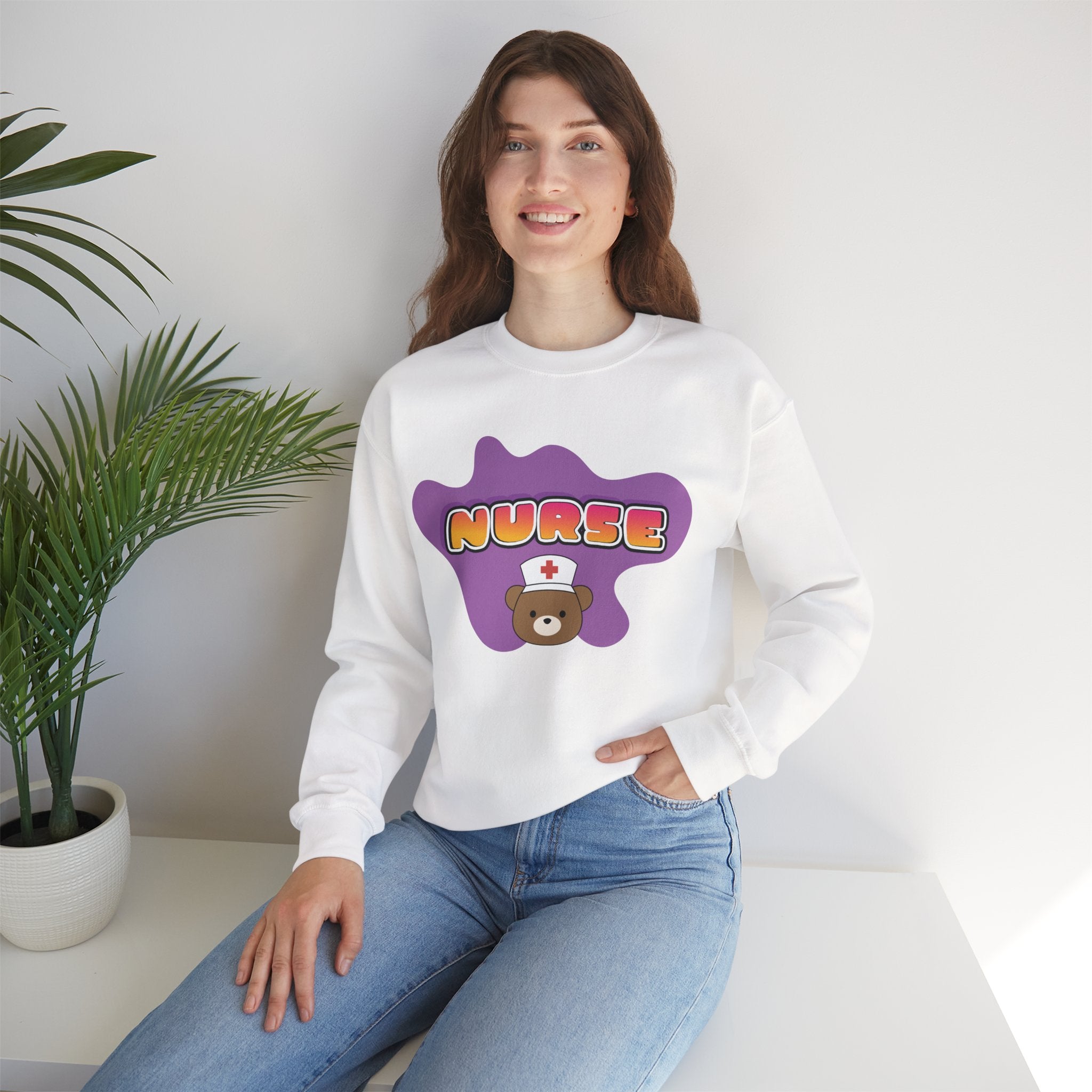 Nurse Mum Bear Crewneck Sweatshirt — Nurse Appreciation Gift