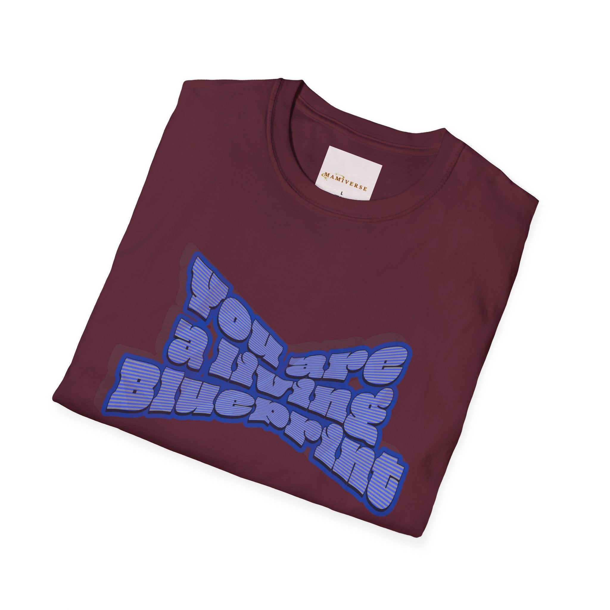 You Are A Living Blueprint Retro Bubble Text T‑Shirt — Motivational Mother's Day Gift Graphic Tee