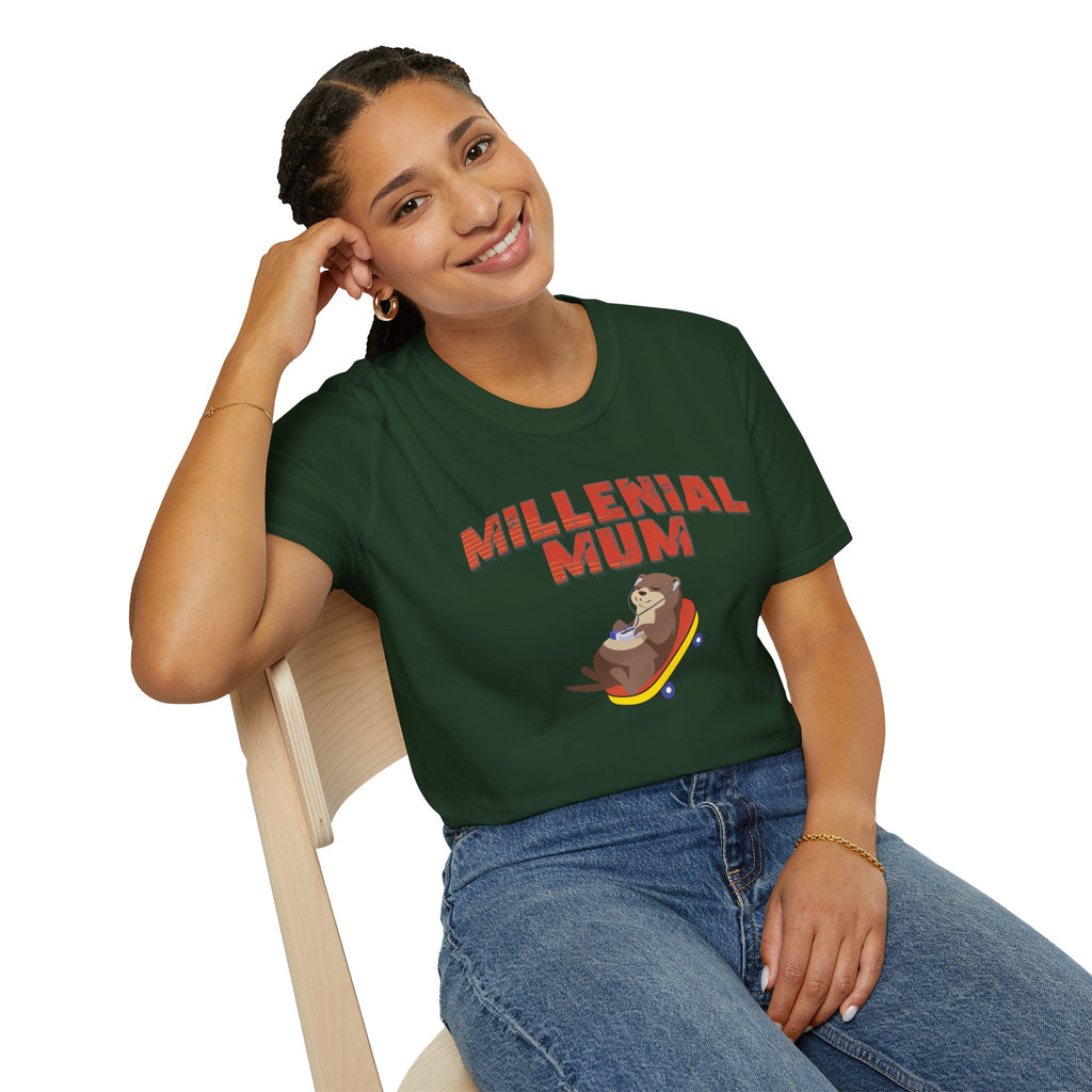 Millennial Mum 90s Music & Skateboard Animal Print T-Shirt — Nostalgic Mum Tee
