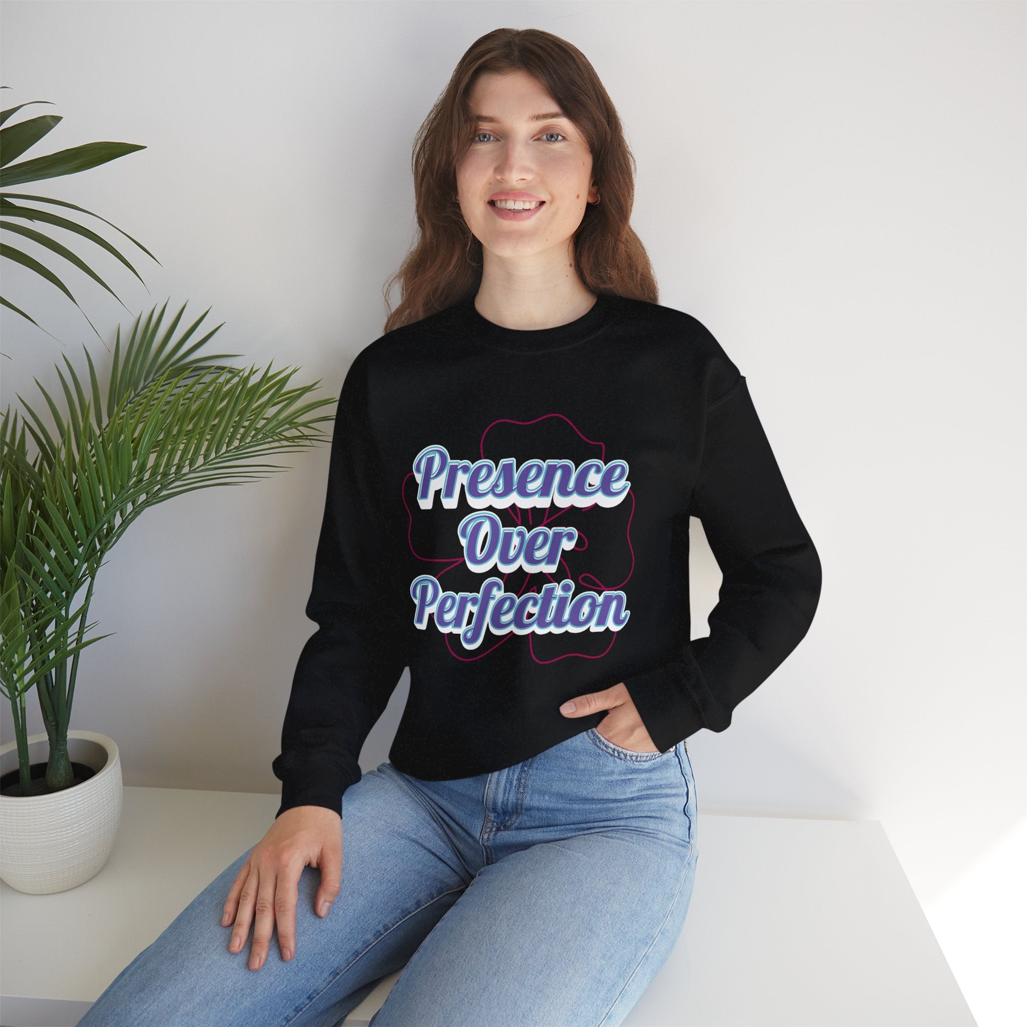 Presence Over Perfection Mother's Day Sweatshirt — Colourful Crewneck