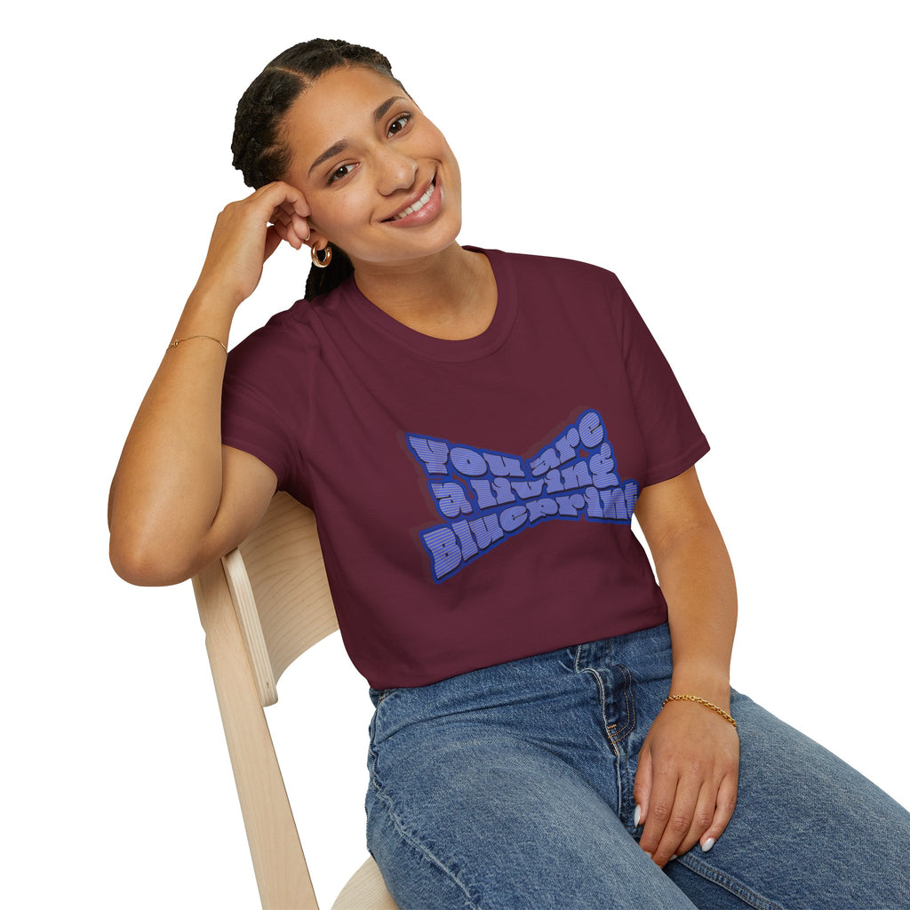 You Are A Living Blueprint Retro Bubble Text T‑Shirt — Motivational Mother's Day Gift Graphic Tee