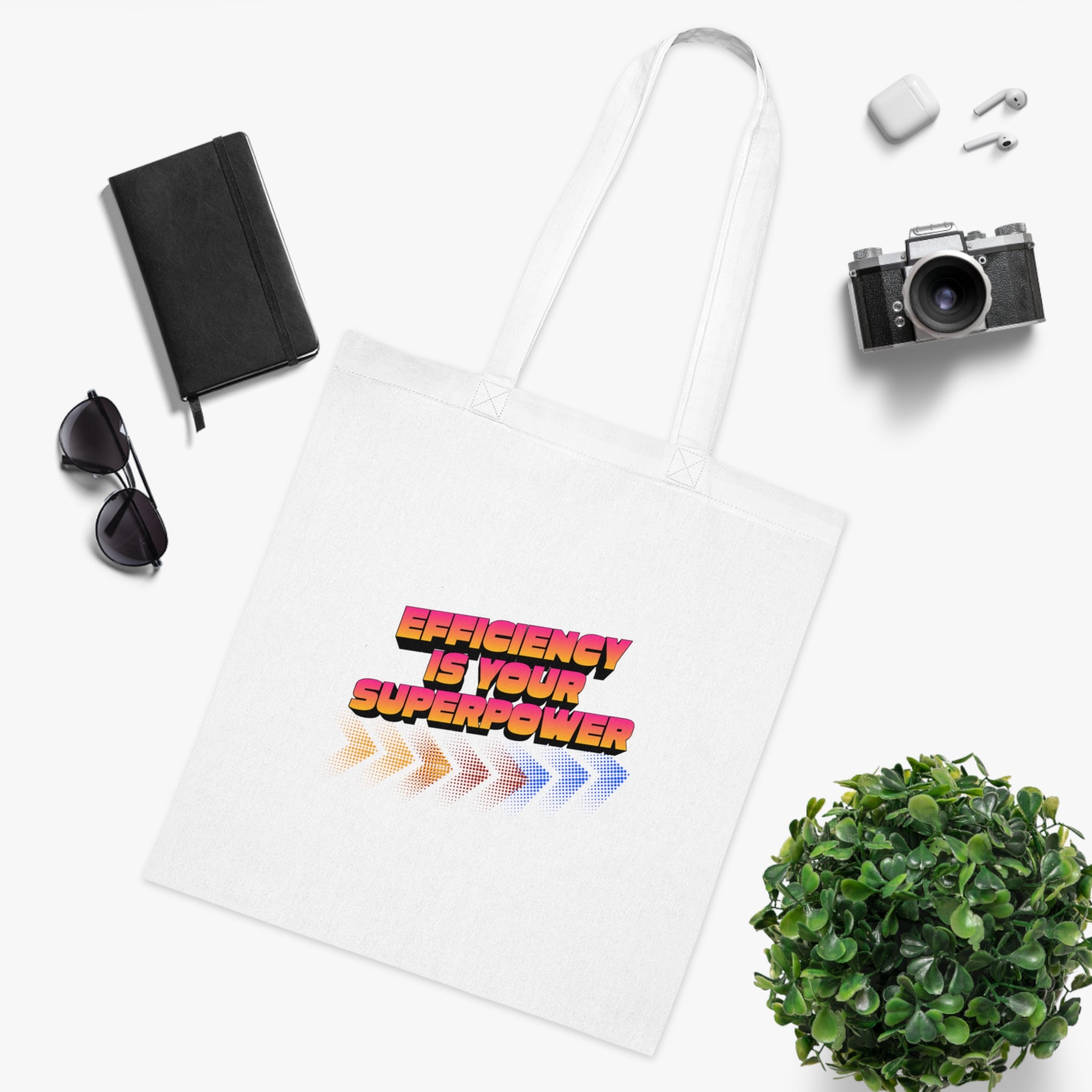Efficiency Is Your Superpower Cotton Tote — Colorful Mother's Day Productivity Gift Bag