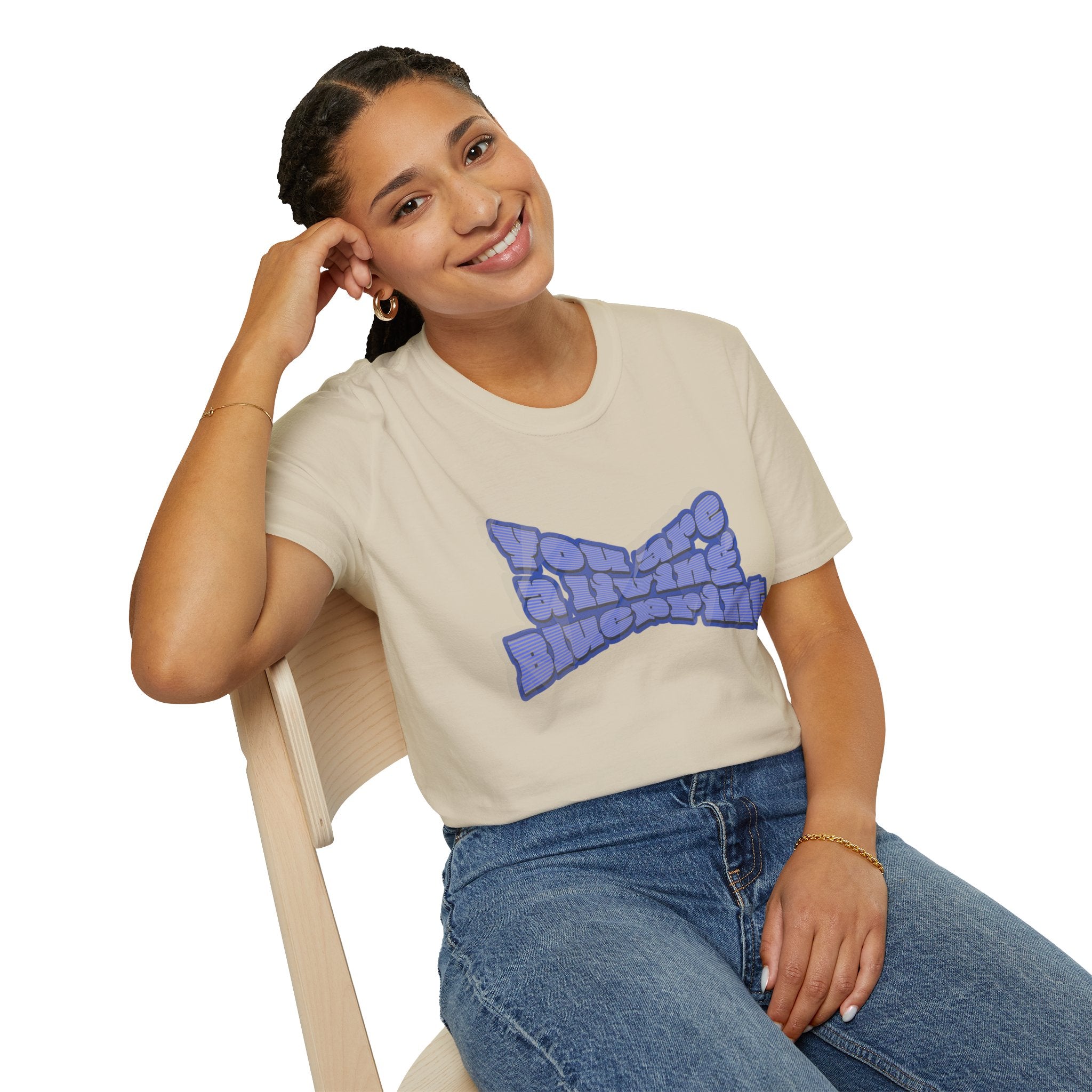 You Are A Living Blueprint Retro Bubble Text T‑Shirt — Motivational Mother's Day Gift Graphic Tee