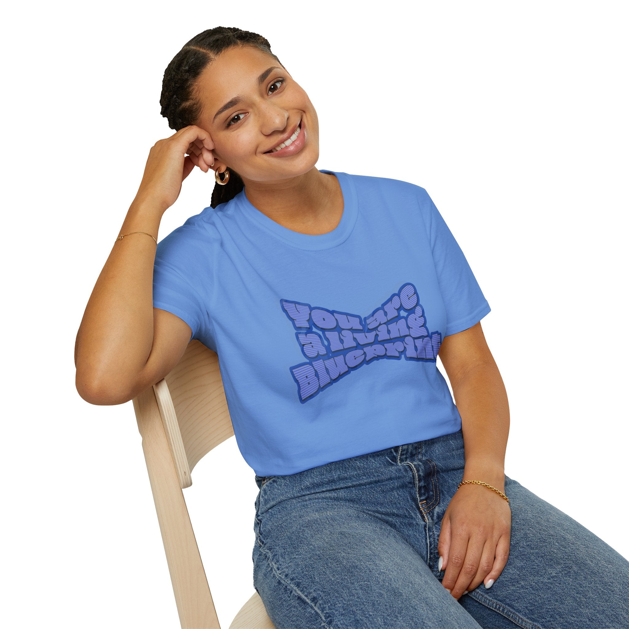 You Are A Living Blueprint Retro Bubble Text T‑Shirt — Motivational Mother's Day Gift Graphic Tee