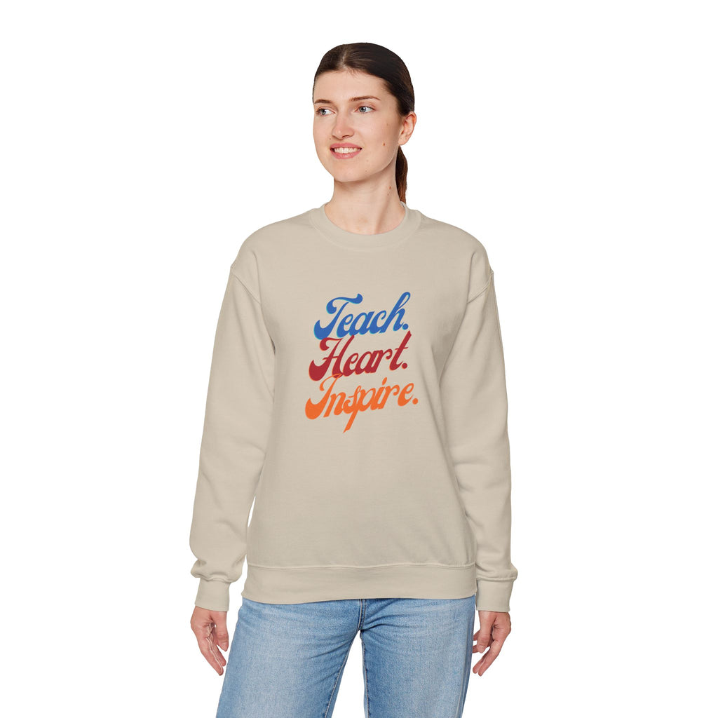 Teacher 'Teach • Heart • Inspire' Crewneck Sweatshirt — Teacher Appreciation Gift