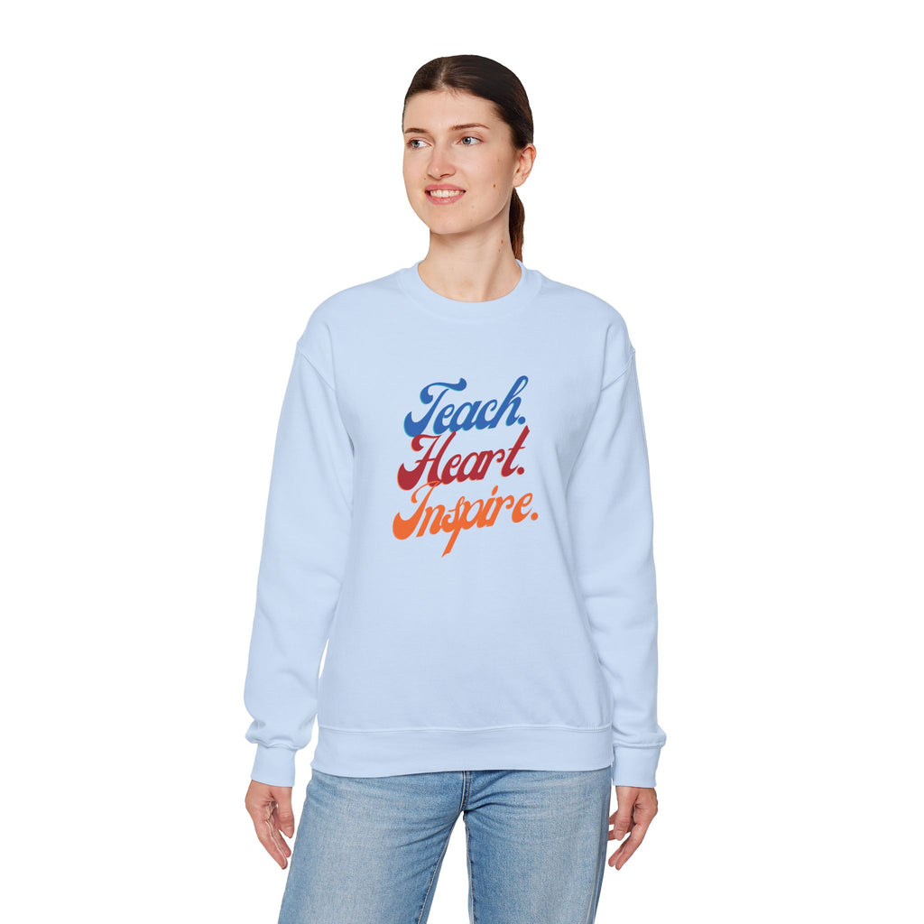 Teacher 'Teach • Heart • Inspire' Crewneck Sweatshirt — Teacher Appreciation Gift