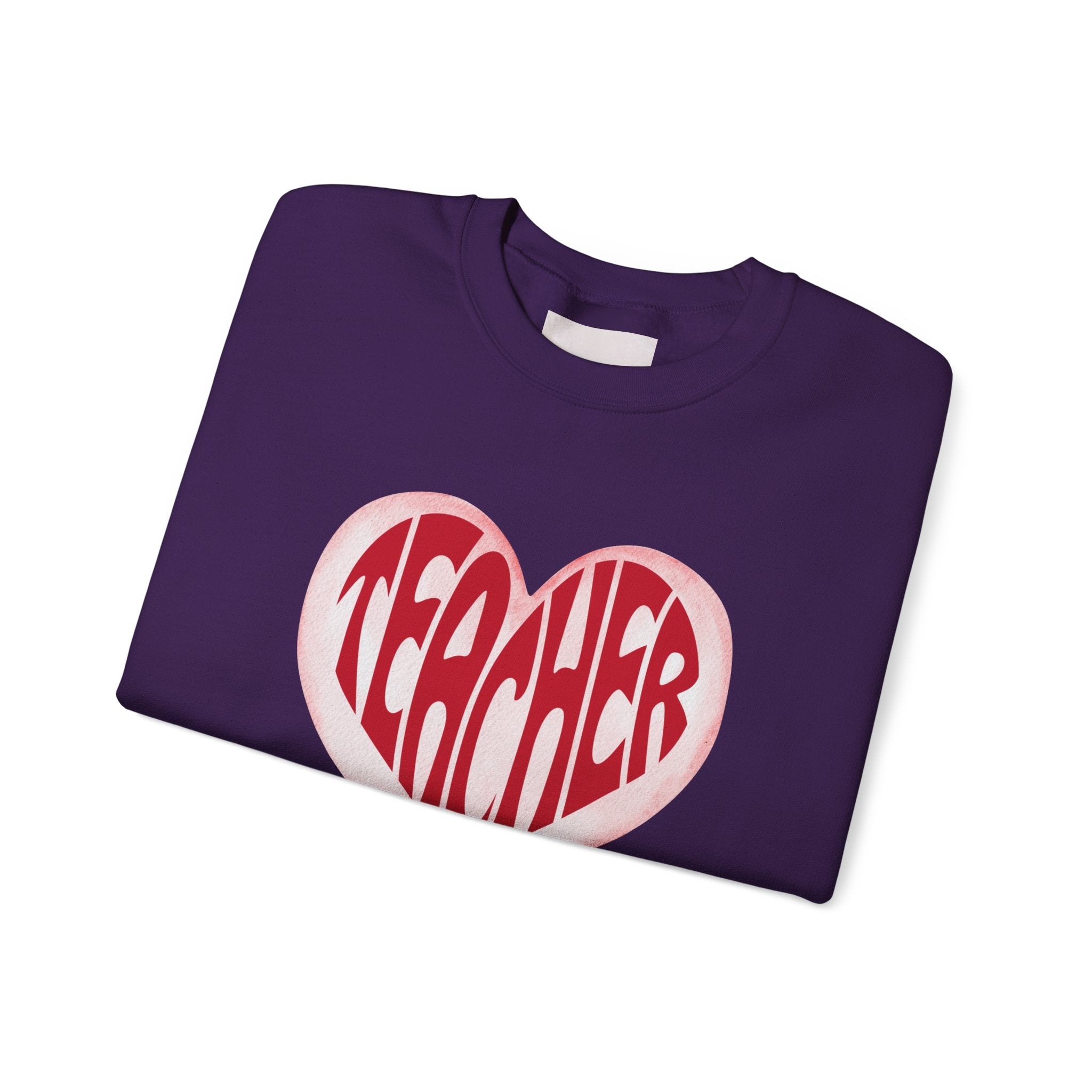 Teacher Ribbon Heart Appreciation Crewneck Sweatshirt