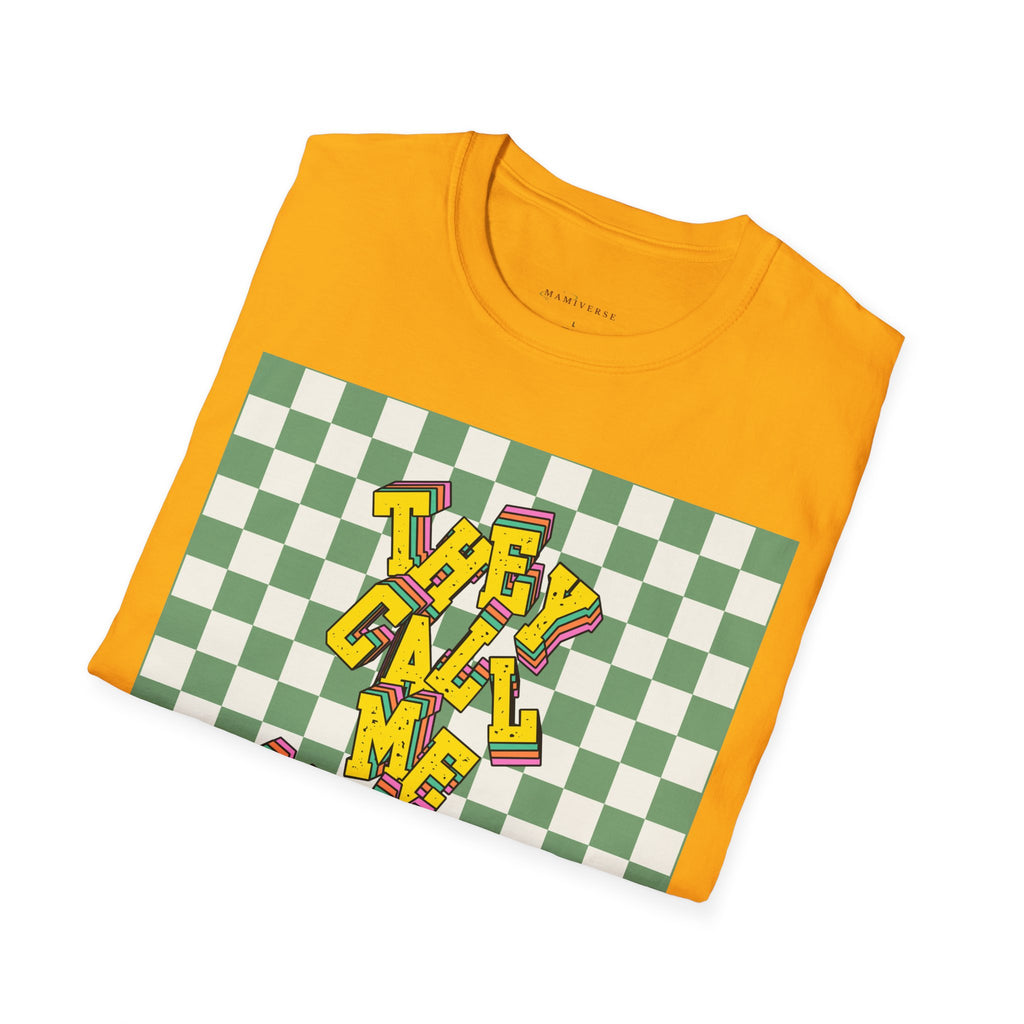 They Call Me Mummy 90s Checkered Mother's Day T-Shirt