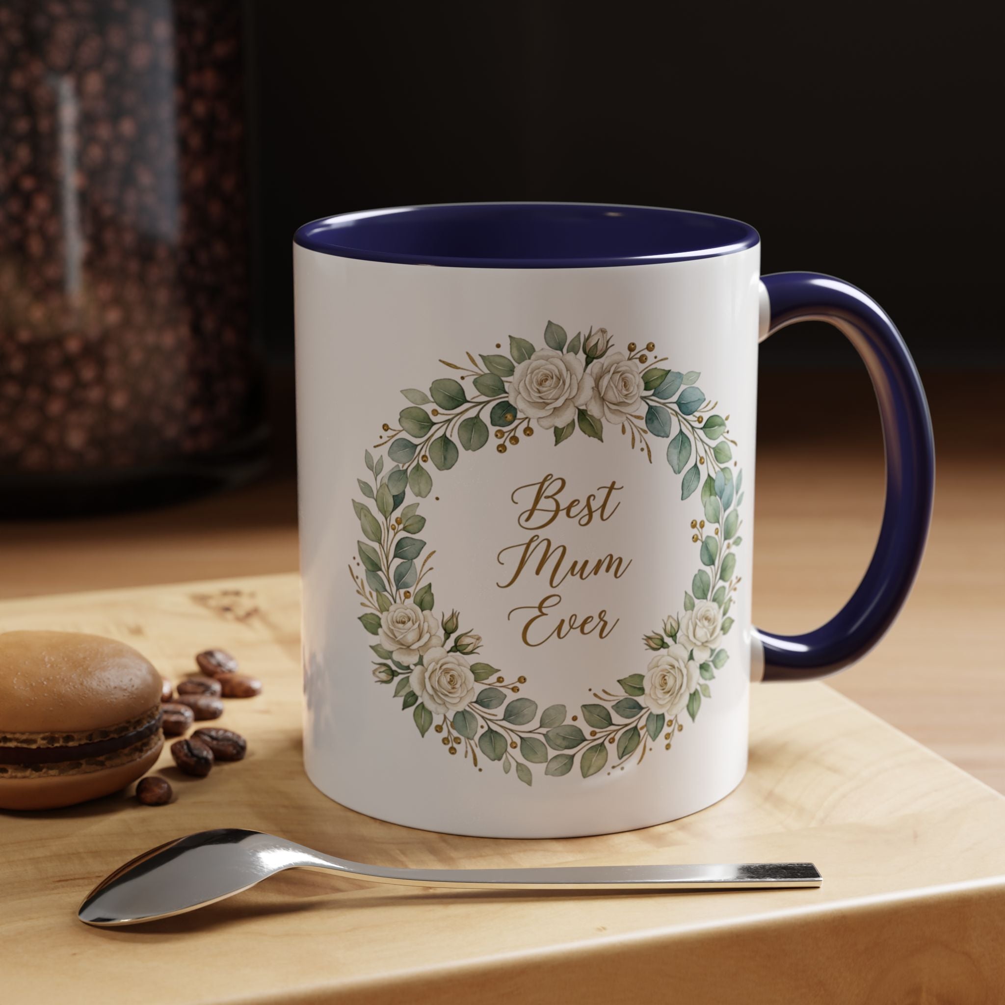 Best Mum Ever Floral Wreath Accent Coffee Mug (11/15oz)