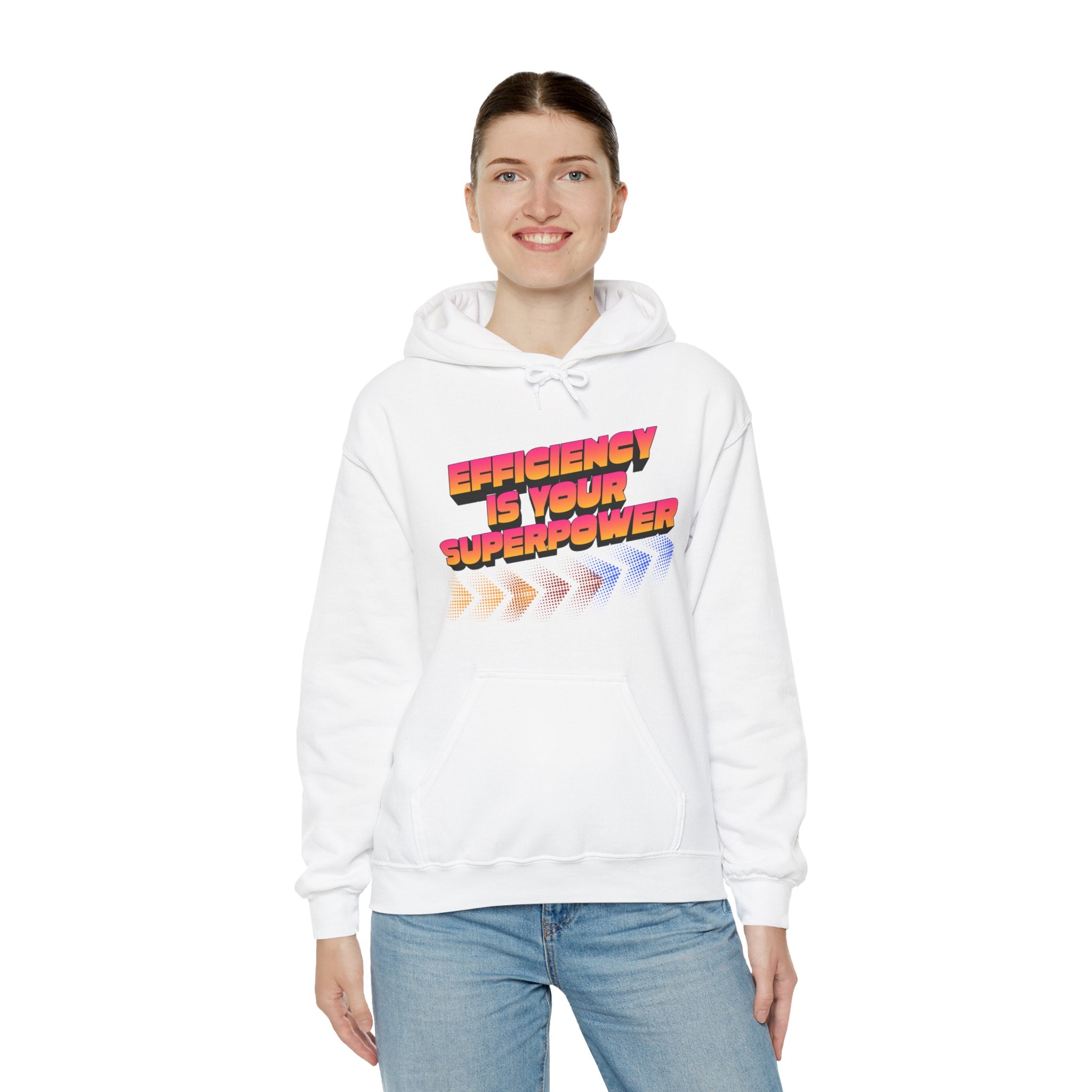 Efficiency Is Your Superpower Hoodie — Retro Motivational Sweatshirt for Busy Mums & Productivity Lovers
