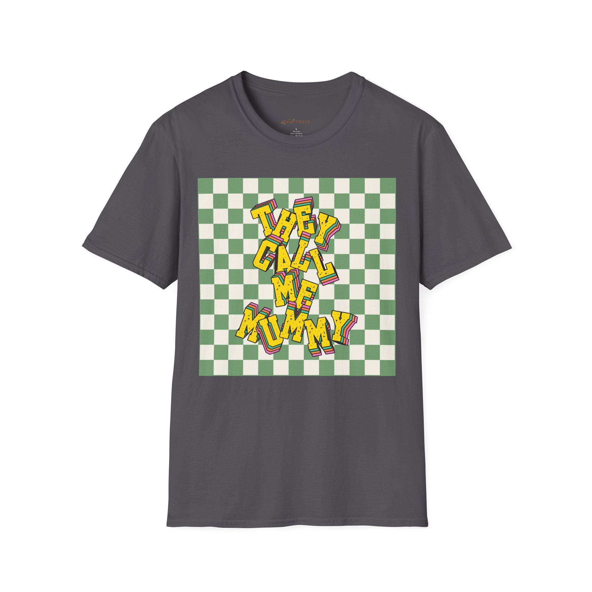 They Call Me Mummy 90s Checkered Mother's Day T-Shirt