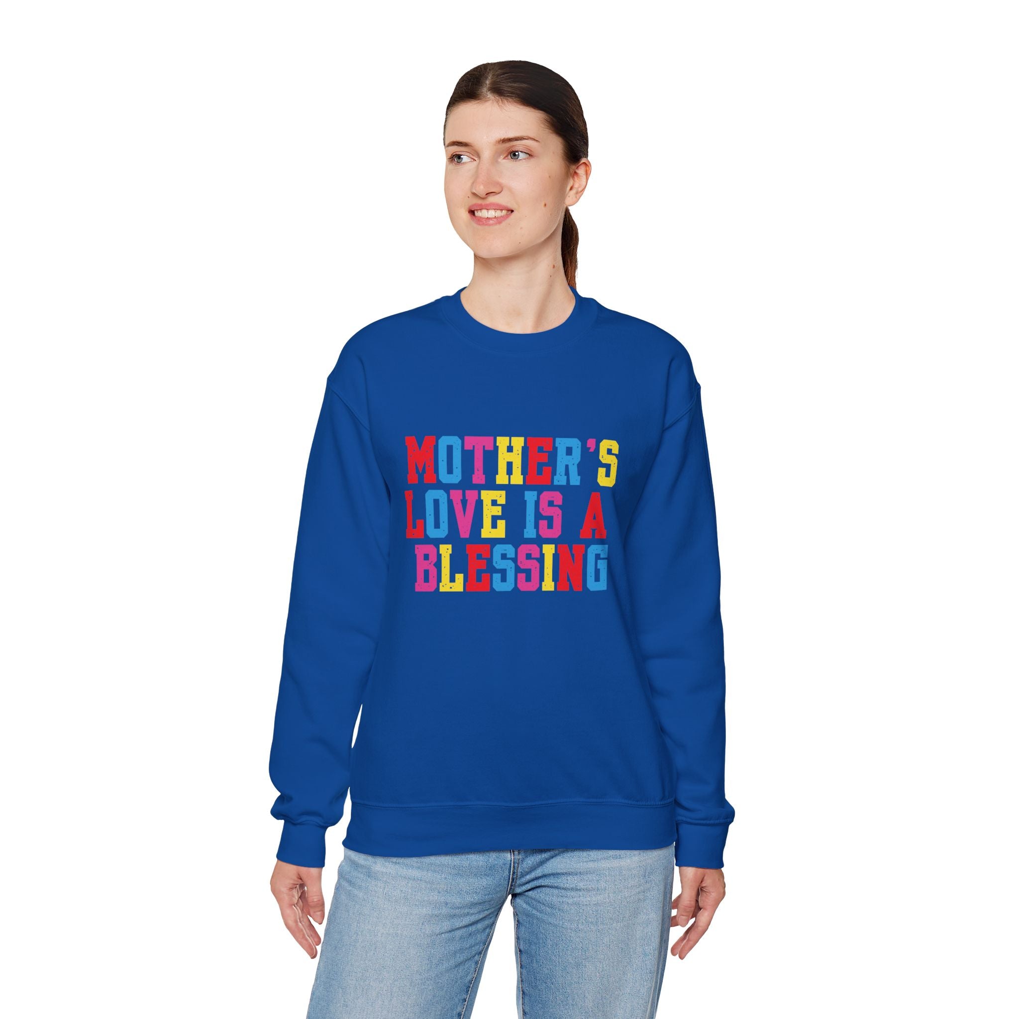 Mother's Love Is a Blessing Sweatshirt — Colourful Mother's Day Crewneck Motivational Gift