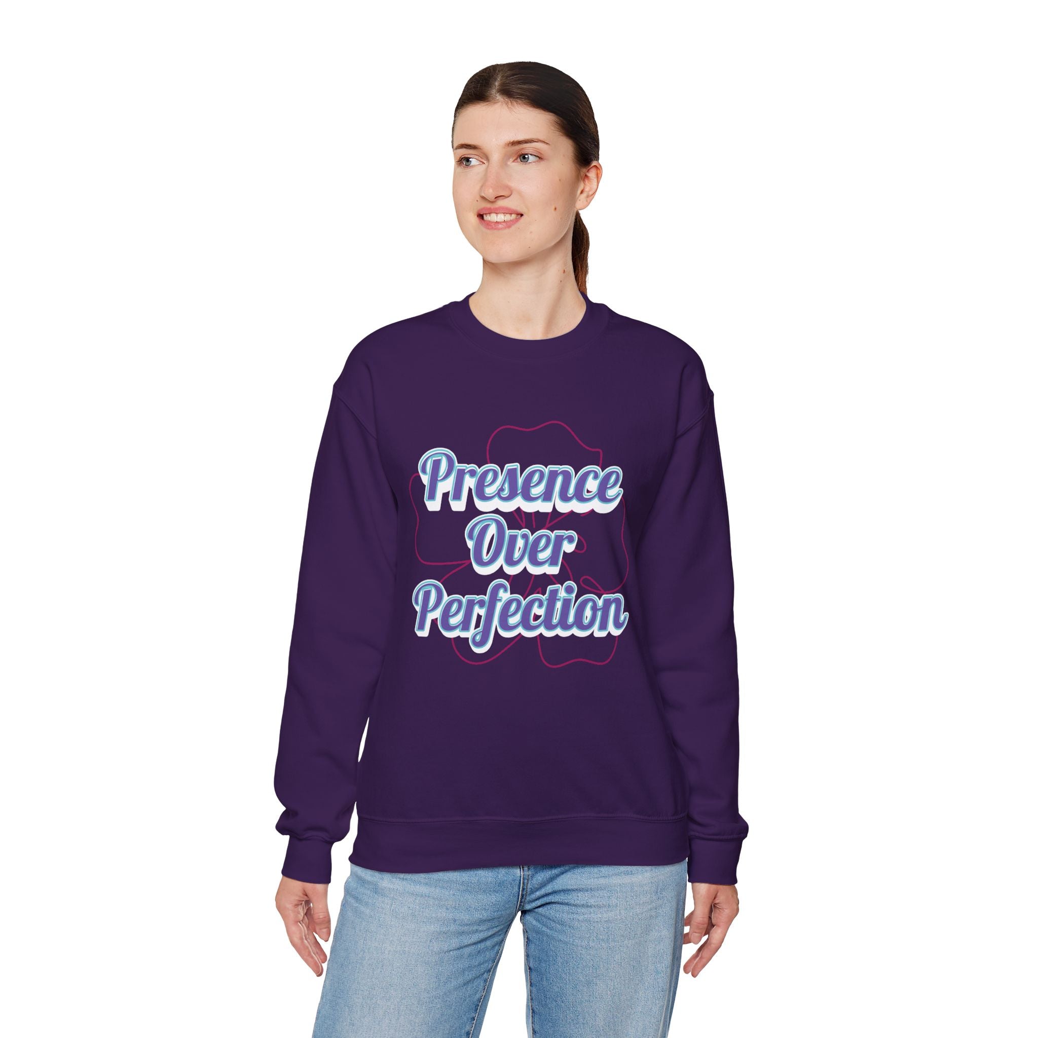 Presence Over Perfection Mother's Day Sweatshirt — Colourful Crewneck