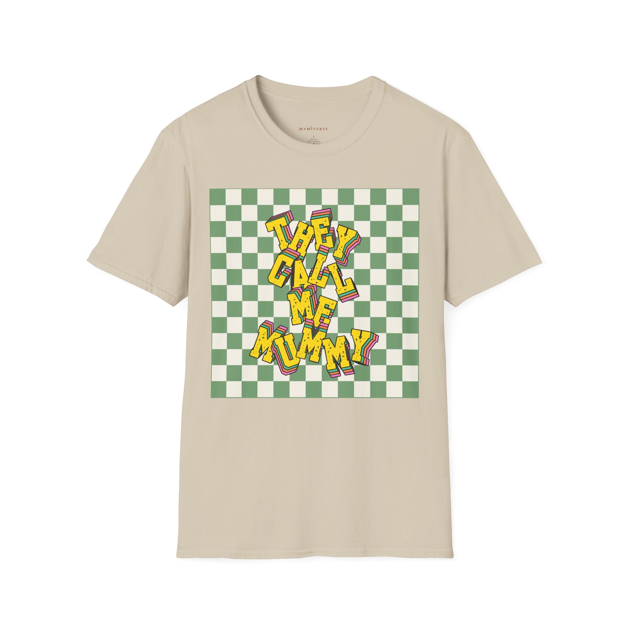 They Call Me Mummy 90s Checkered Mother's Day T-Shirt