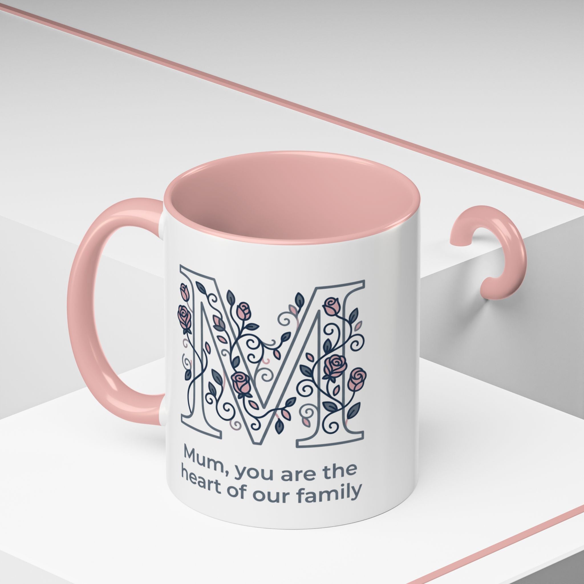 Mum You Are The Heart Of Our Family Accent Coffee Mug