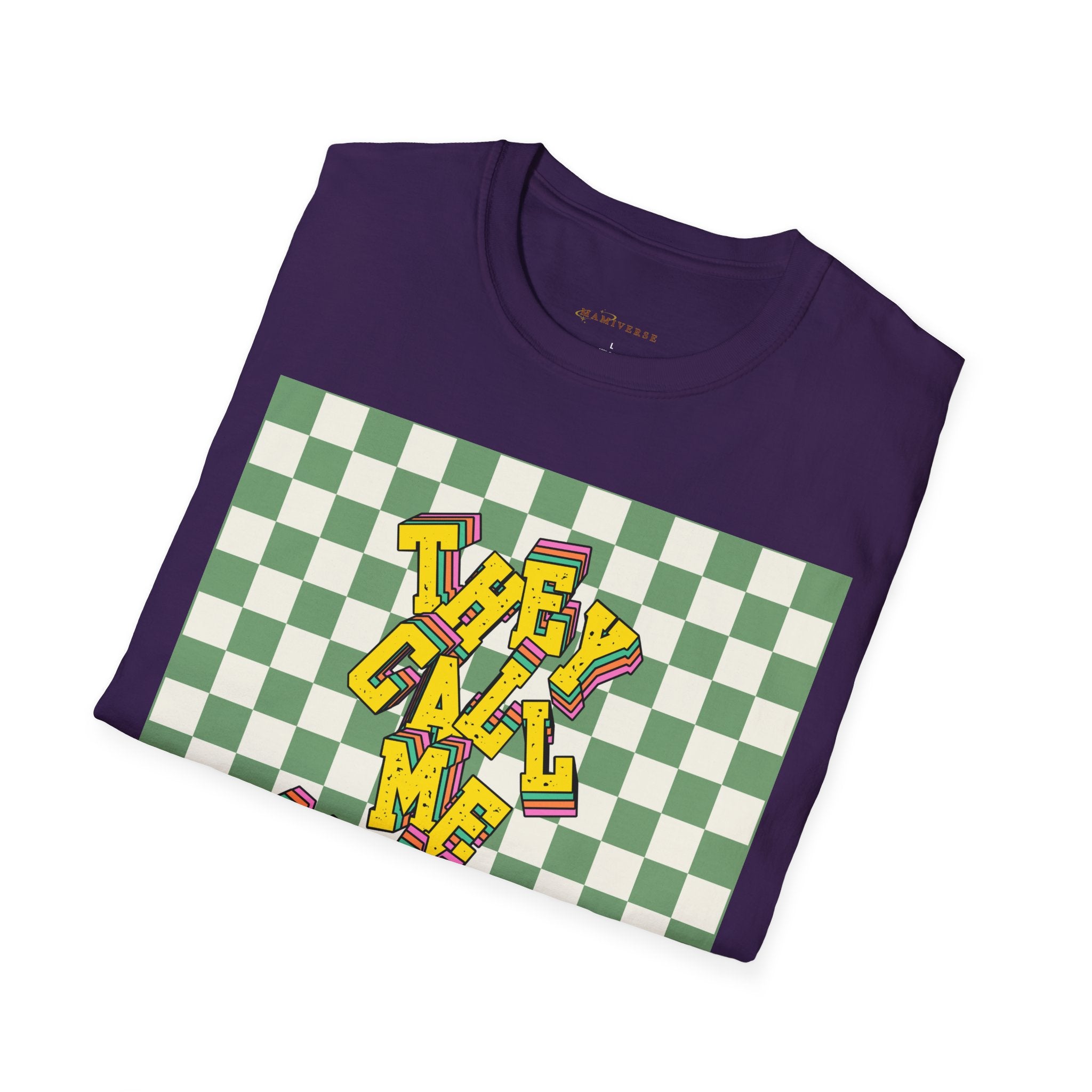 They Call Me Mummy 90s Checkered Mother's Day T-Shirt