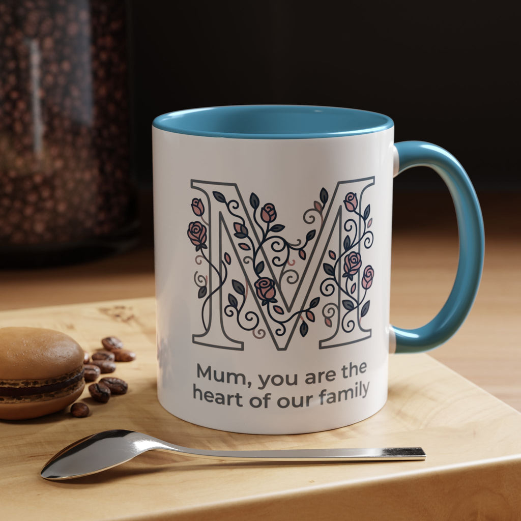 Mum You Are The Heart Of Our Family Accent Coffee Mug
