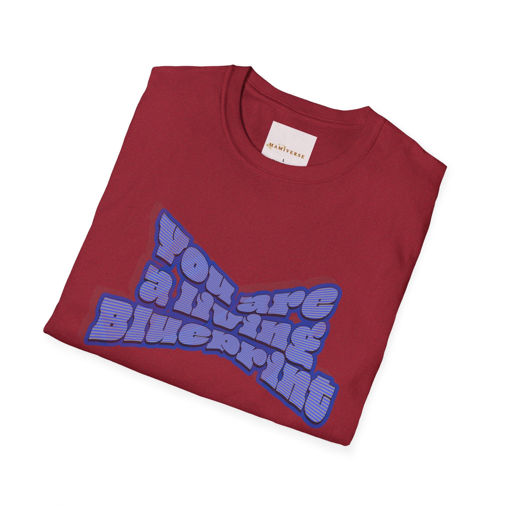You Are A Living Blueprint Retro Bubble Text T‑Shirt — Motivational Mother's Day Gift Graphic Tee