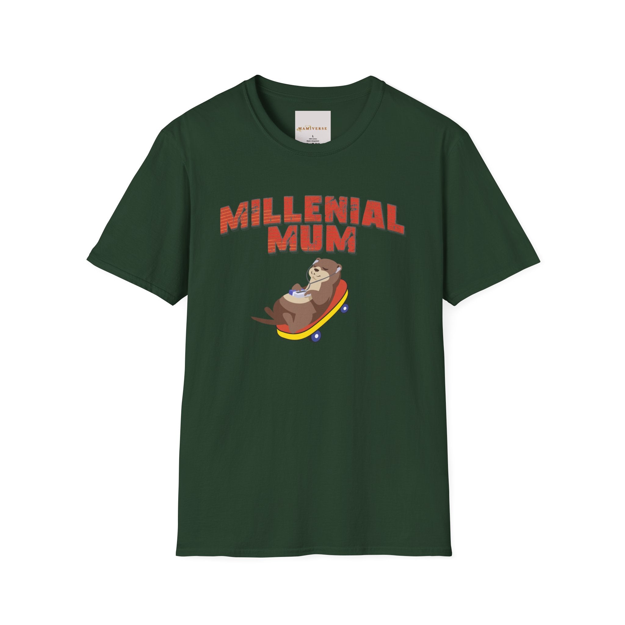 Millennial Mum 90s Music & Skateboard Animal Print T-Shirt — Nostalgic Mum Tee