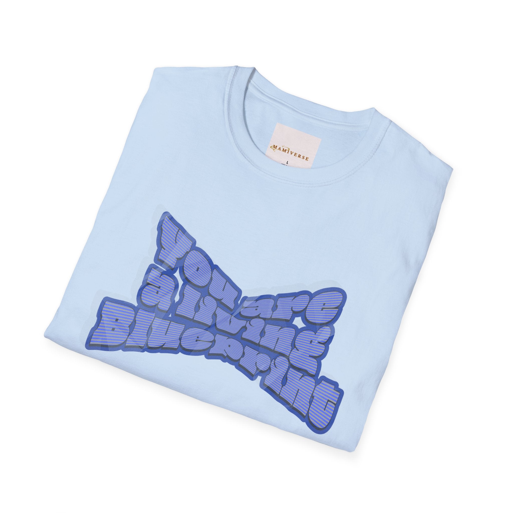 You Are A Living Blueprint Retro Bubble Text T‑Shirt — Motivational Mother's Day Gift Graphic Tee