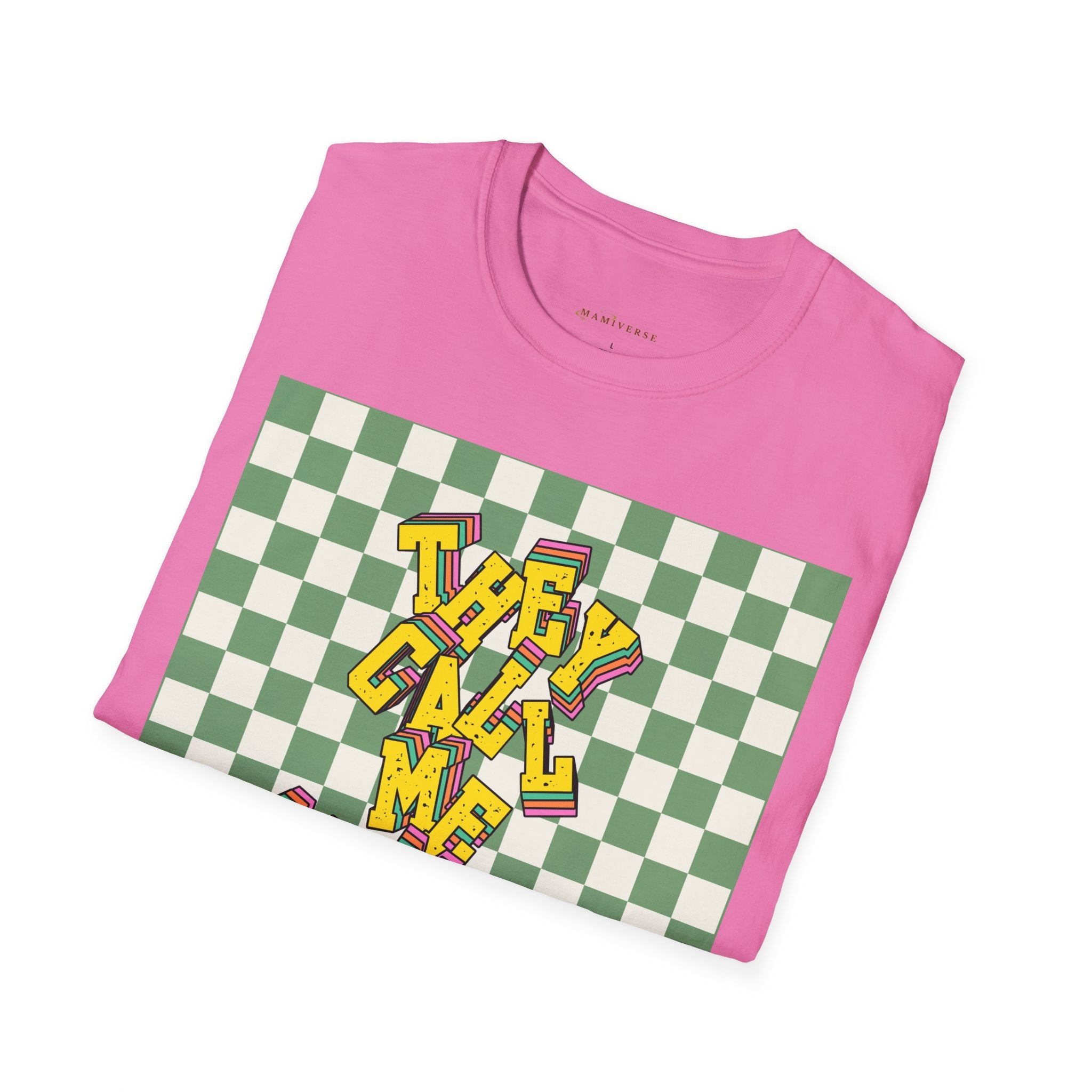 They Call Me Mummy 90s Checkered Mother's Day T-Shirt