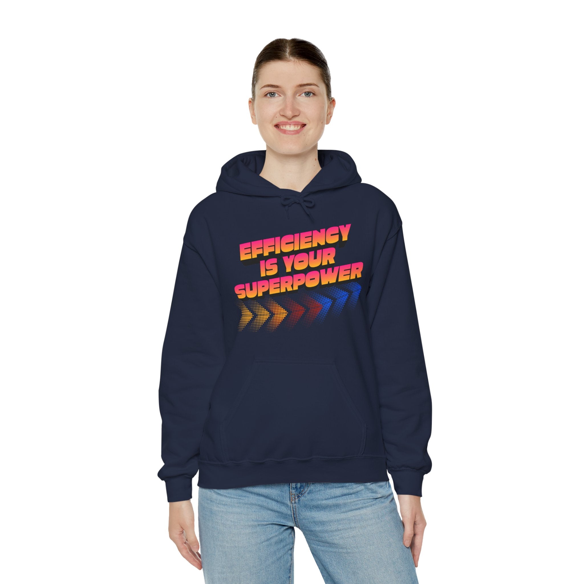 Efficiency Is Your Superpower Hoodie — Retro Motivational Sweatshirt for Busy Mums & Productivity Lovers