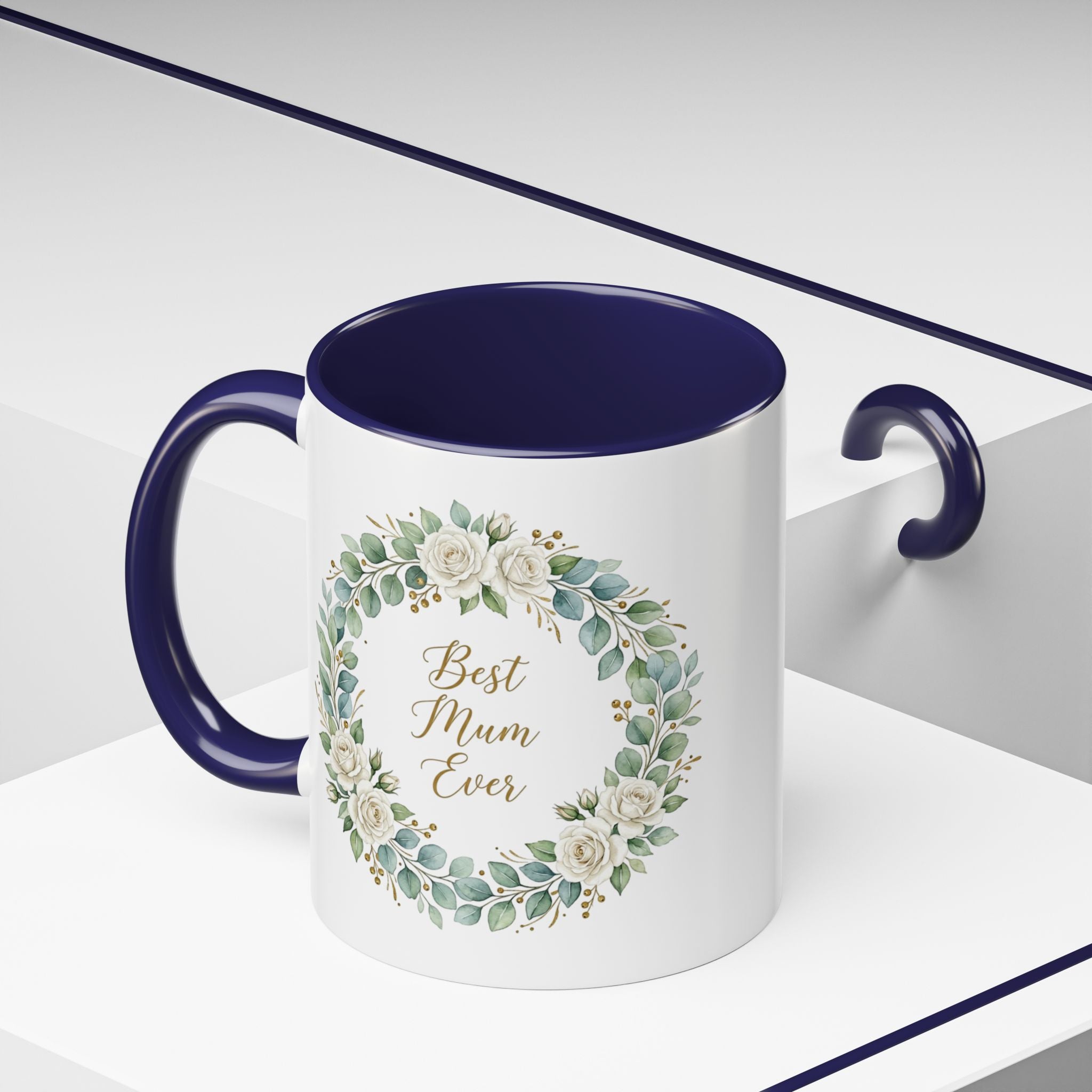 Best Mum Ever Floral Wreath Accent Coffee Mug (11/15oz)