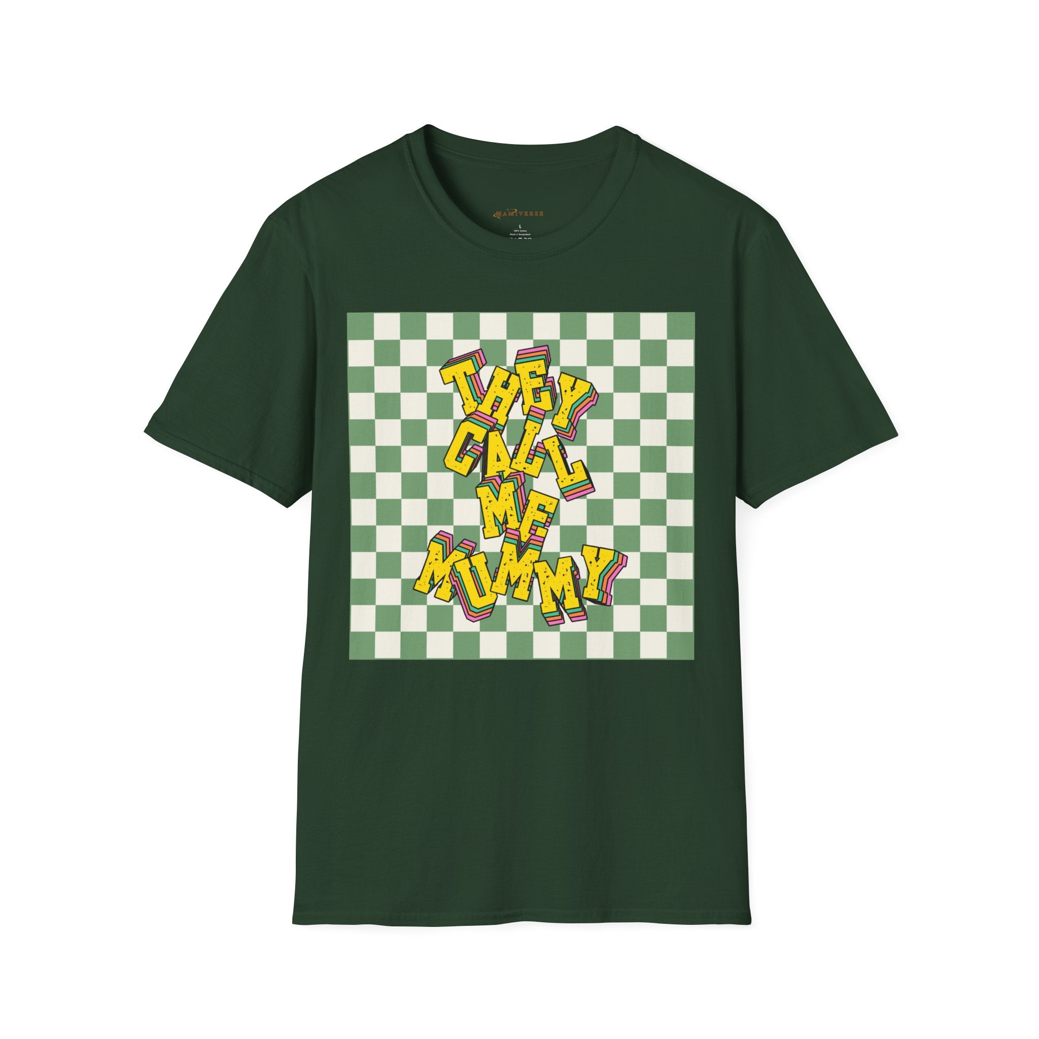 They Call Me Mummy 90s Checkered Mother's Day T-Shirt