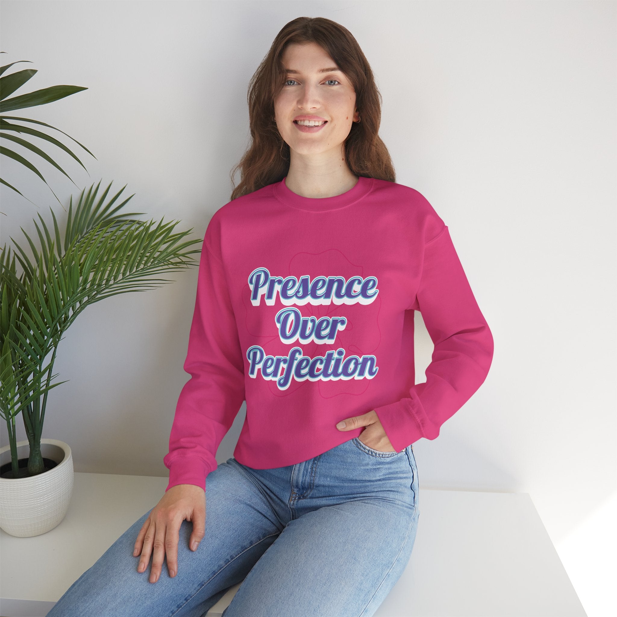 Presence Over Perfection Mother's Day Sweatshirt — Colourful Crewneck