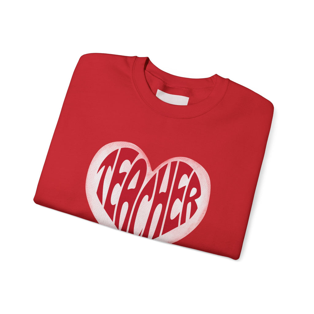 Teacher Ribbon Heart Appreciation Crewneck Sweatshirt
