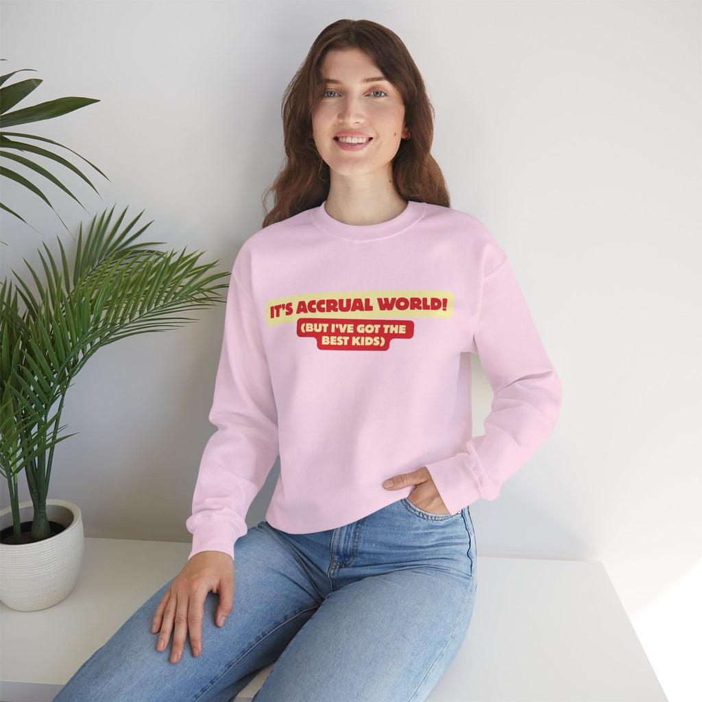 Accountant Mum Crewneck Sweatshirt — "It's Accrual World" Appreciation Gift