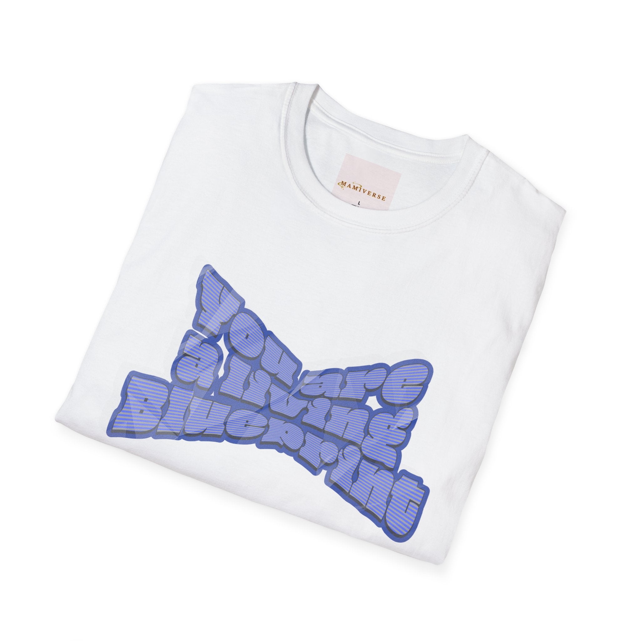 You Are A Living Blueprint Retro Bubble Text T‑Shirt — Motivational Mother's Day Gift Graphic Tee