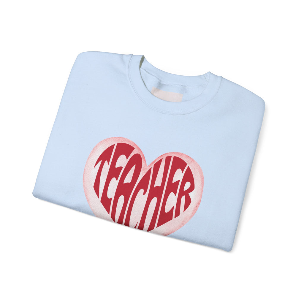 Teacher Ribbon Heart Appreciation Crewneck Sweatshirt