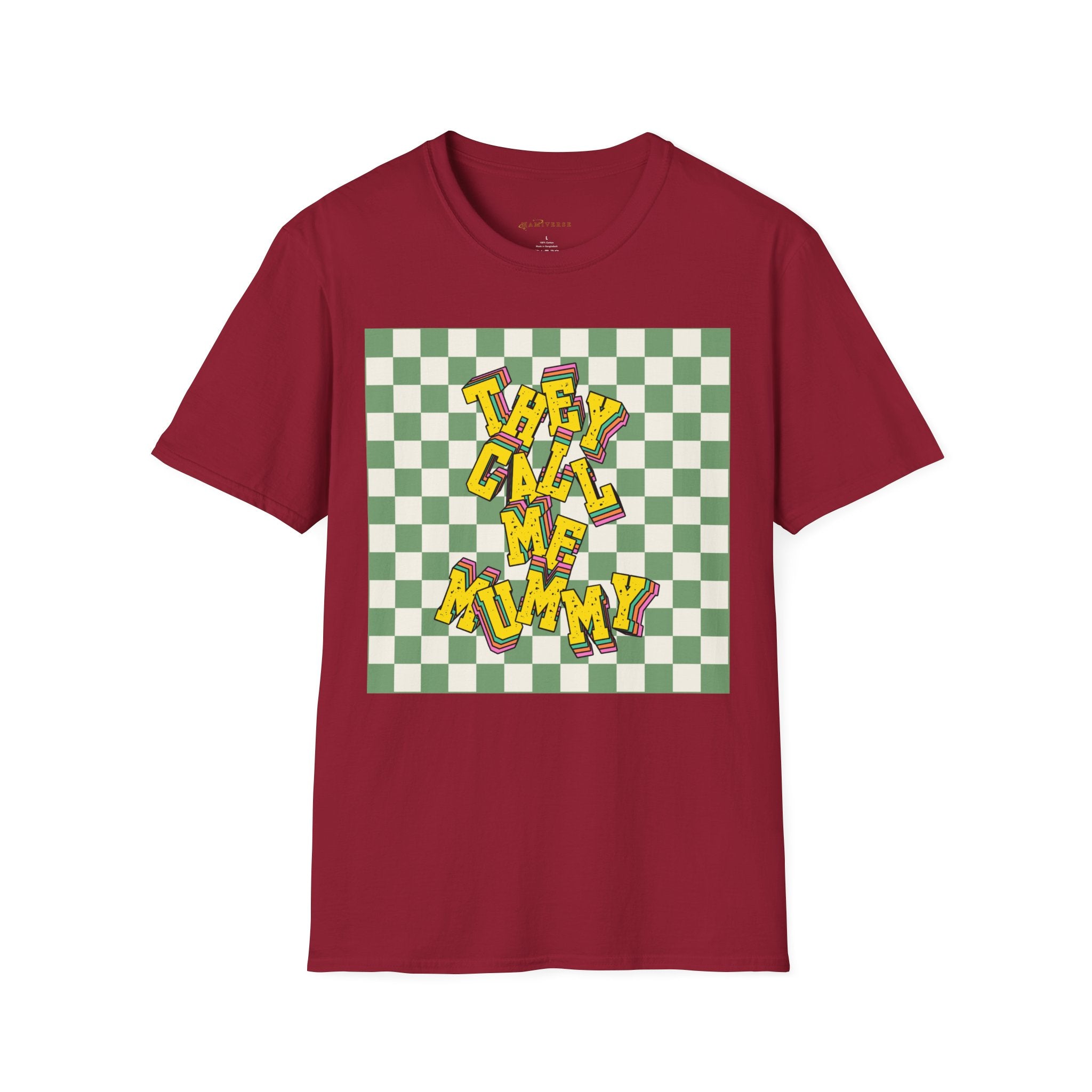 They Call Me Mummy 90s Checkered Mother's Day T-Shirt