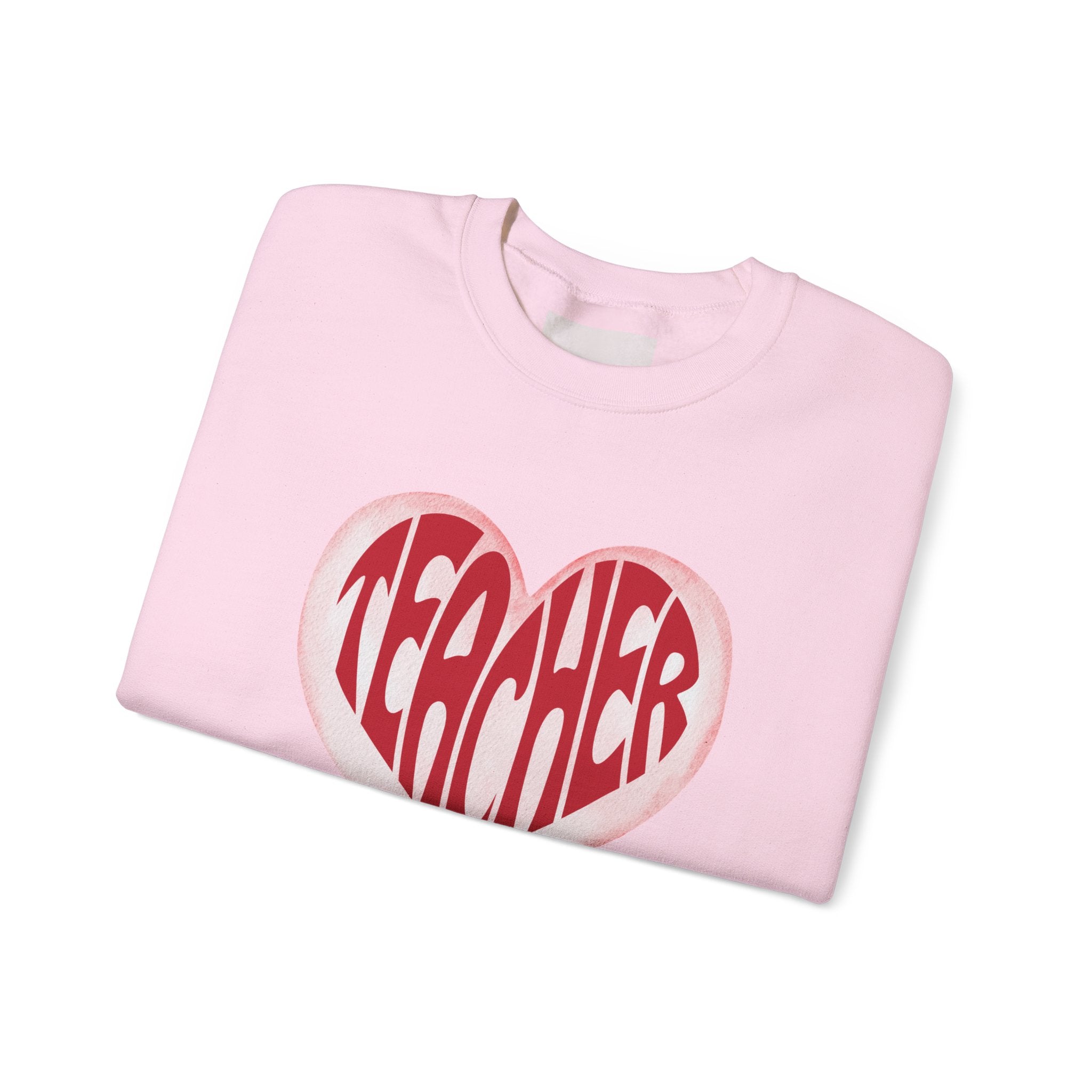 Teacher Ribbon Heart Appreciation Crewneck Sweatshirt
