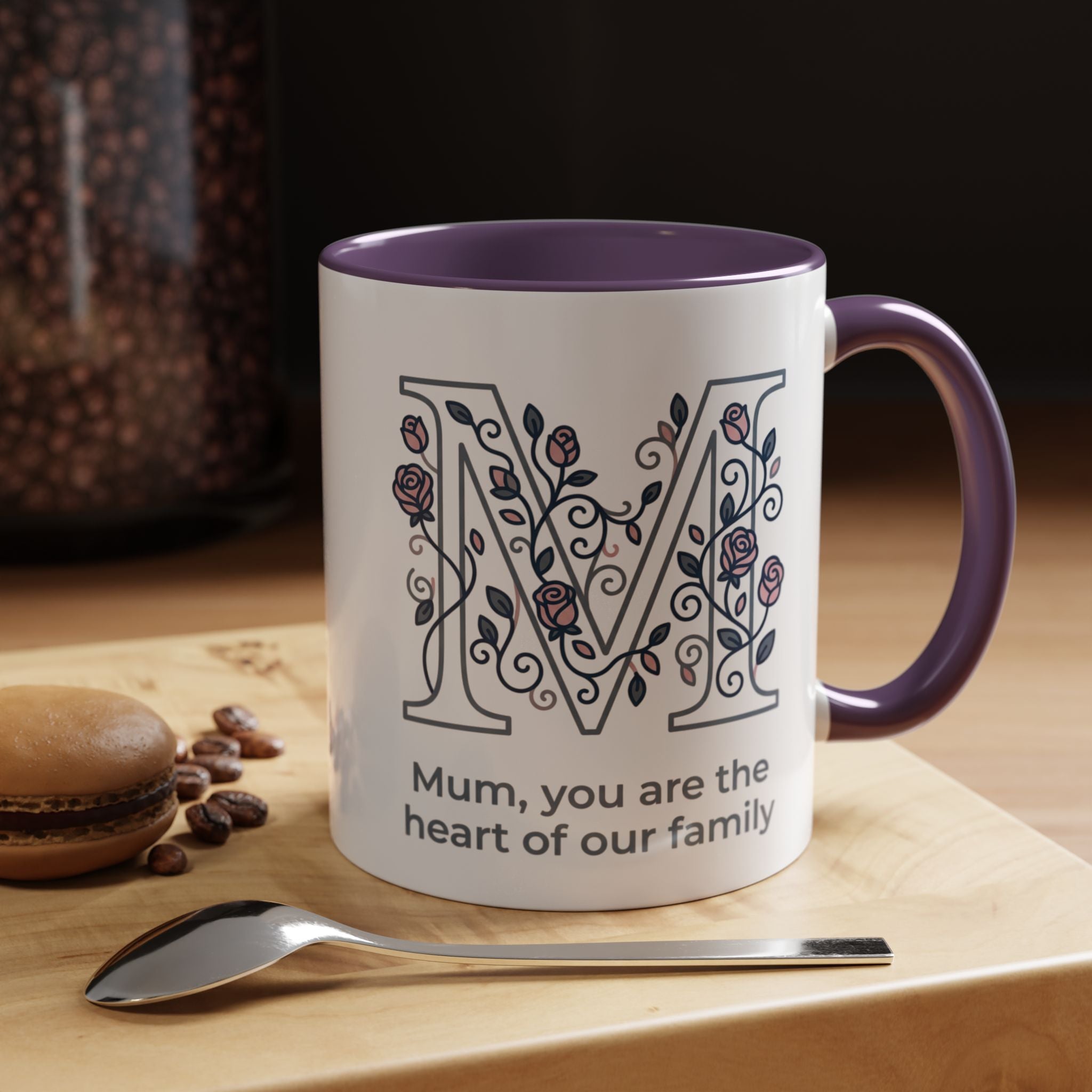 Mum You Are The Heart Of Our Family Accent Coffee Mug