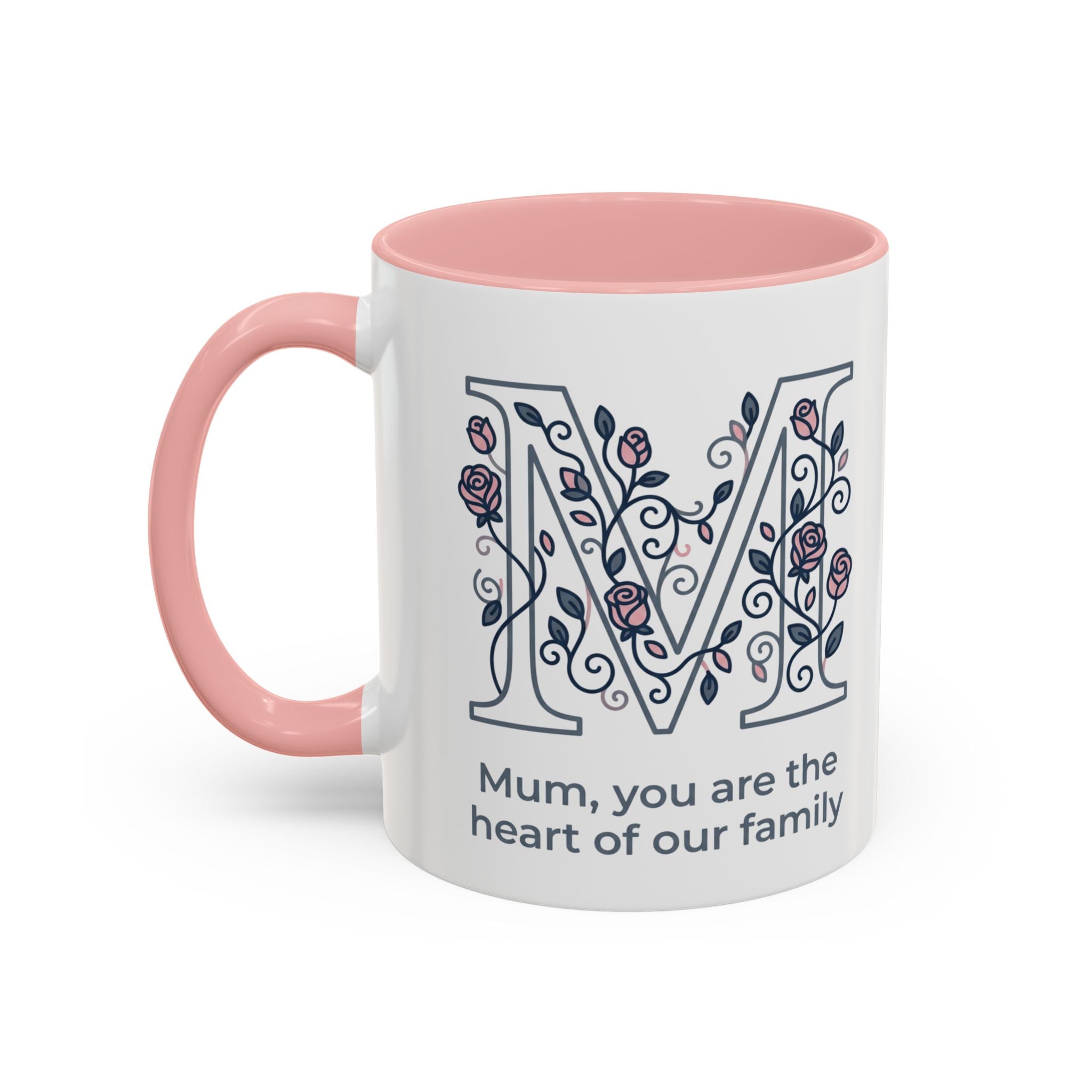 Mum You Are The Heart Of Our Family Accent Coffee Mug