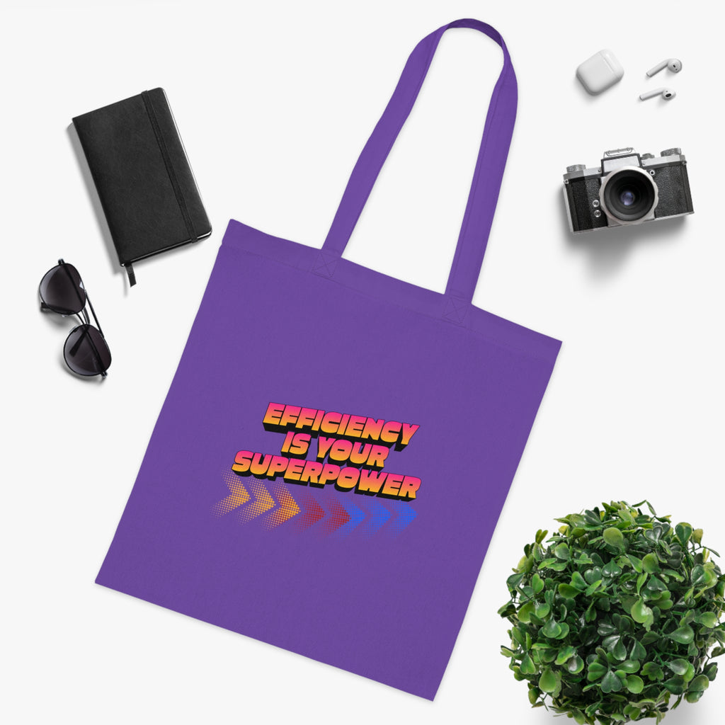 Efficiency Is Your Superpower Cotton Tote — Colorful Mother's Day Productivity Gift Bag