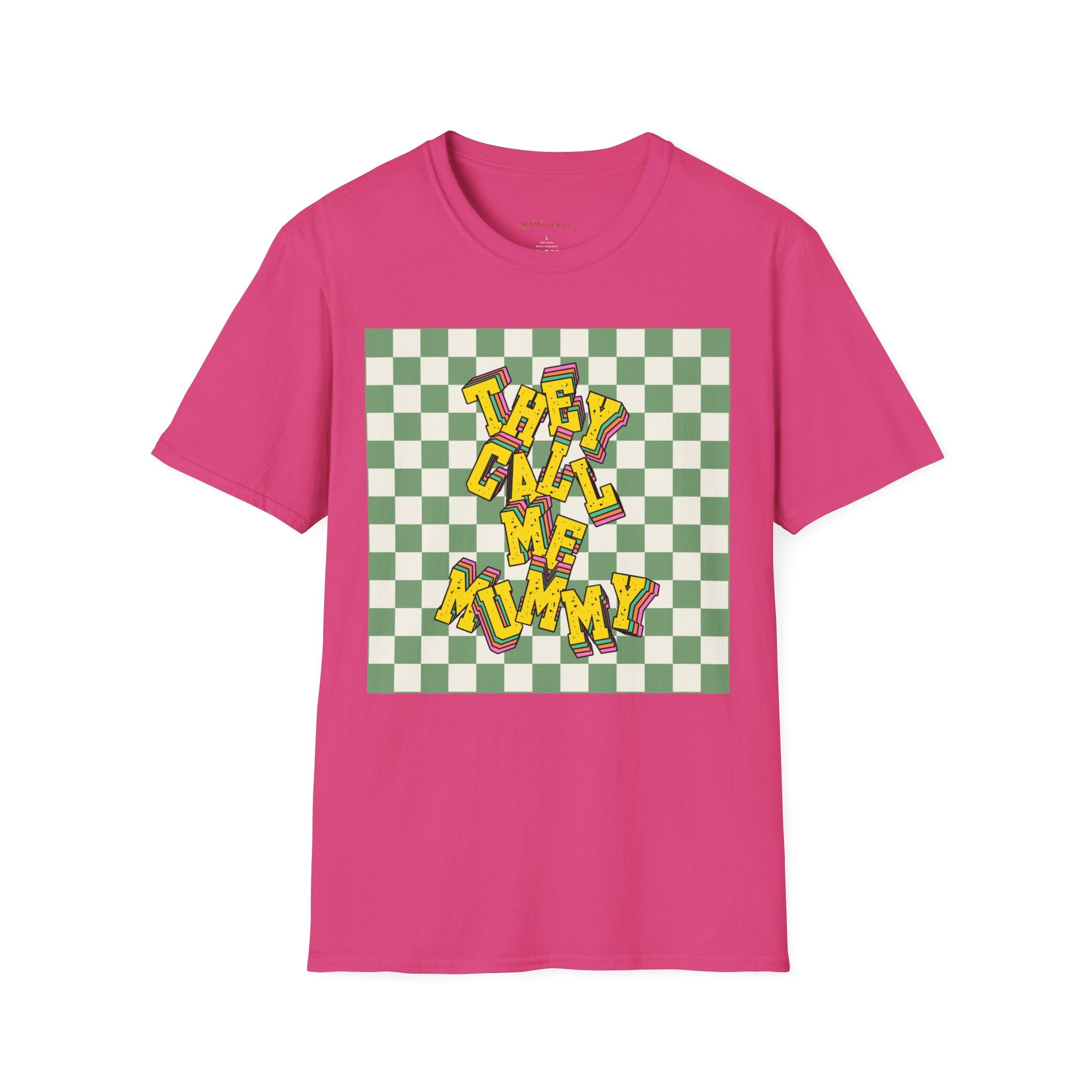 They Call Me Mummy 90s Checkered Mother's Day T-Shirt