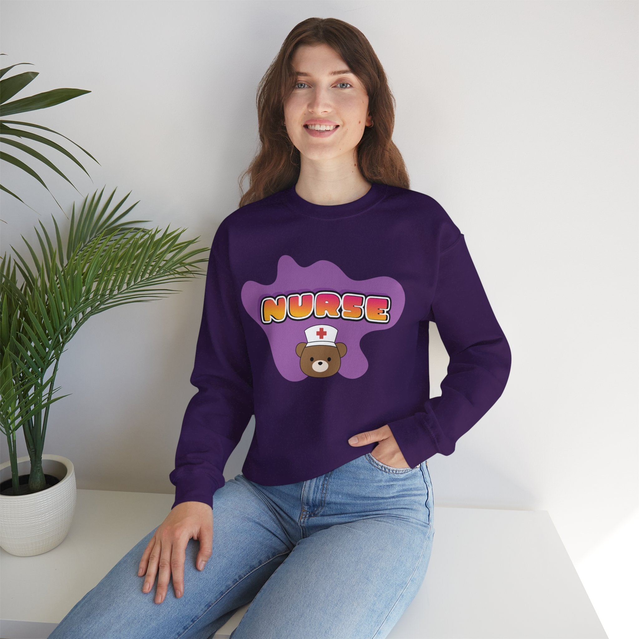 Nurse Mum Bear Crewneck Sweatshirt — Nurse Appreciation Gift