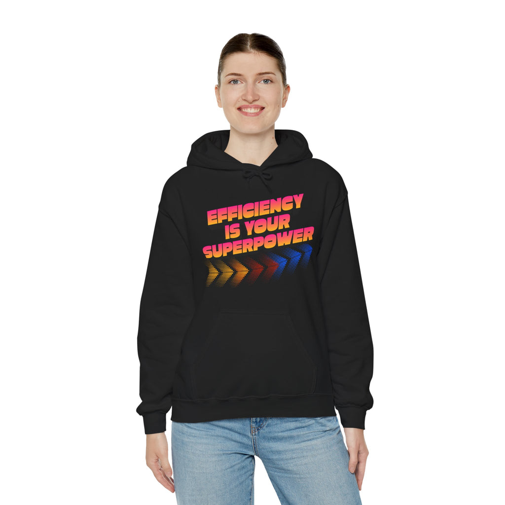 Efficiency Is Your Superpower Hoodie — Retro Motivational Sweatshirt for Busy Mums & Productivity Lovers