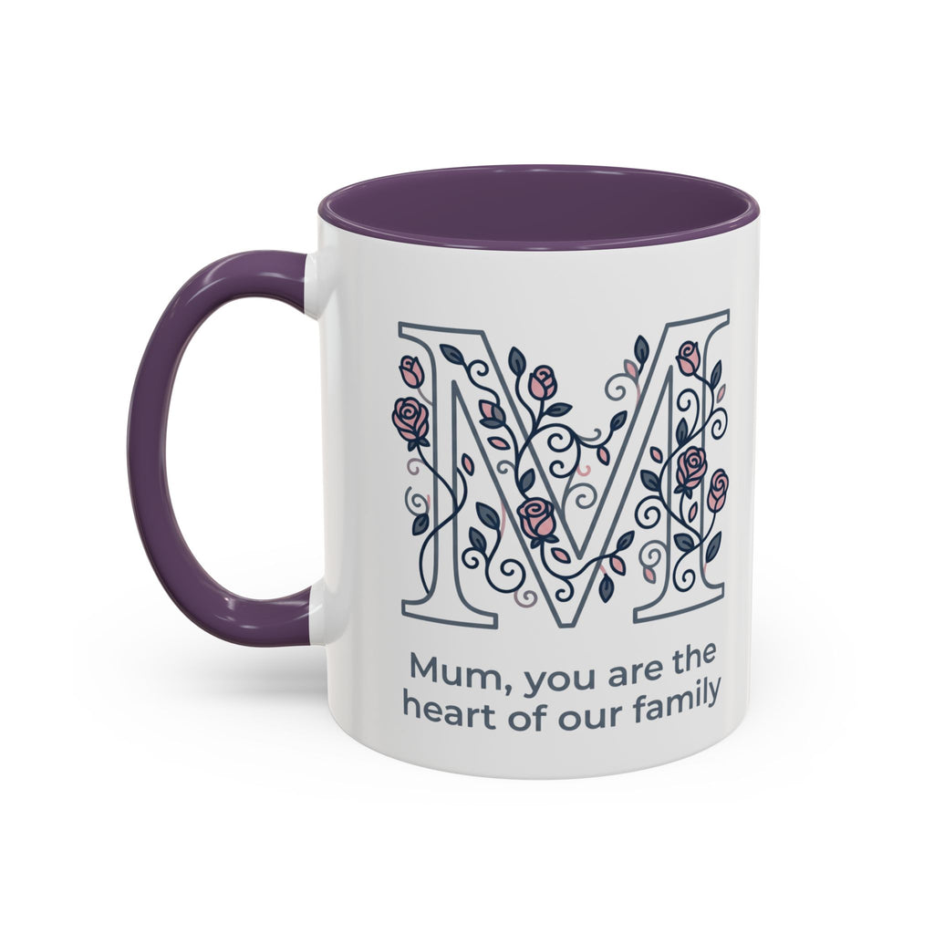 Mum You Are The Heart Of Our Family Accent Coffee Mug