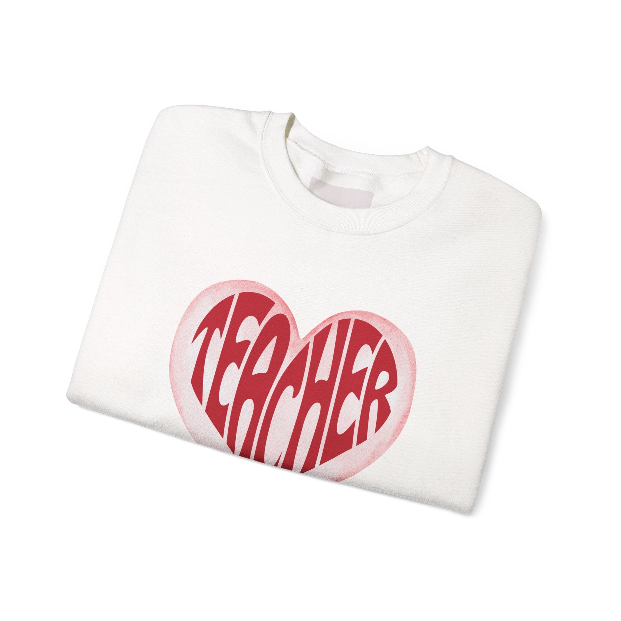 Teacher Ribbon Heart Appreciation Crewneck Sweatshirt
