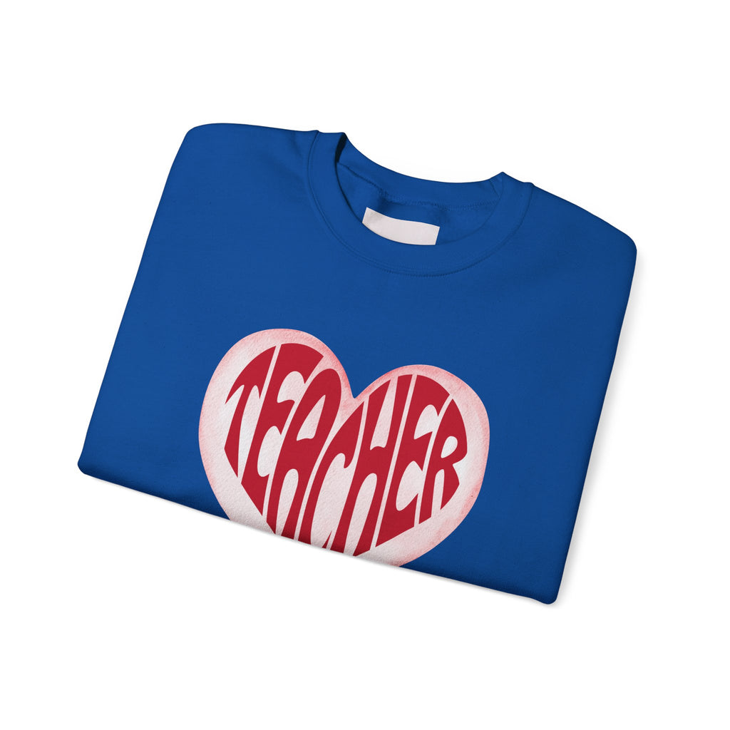 Teacher Ribbon Heart Appreciation Crewneck Sweatshirt