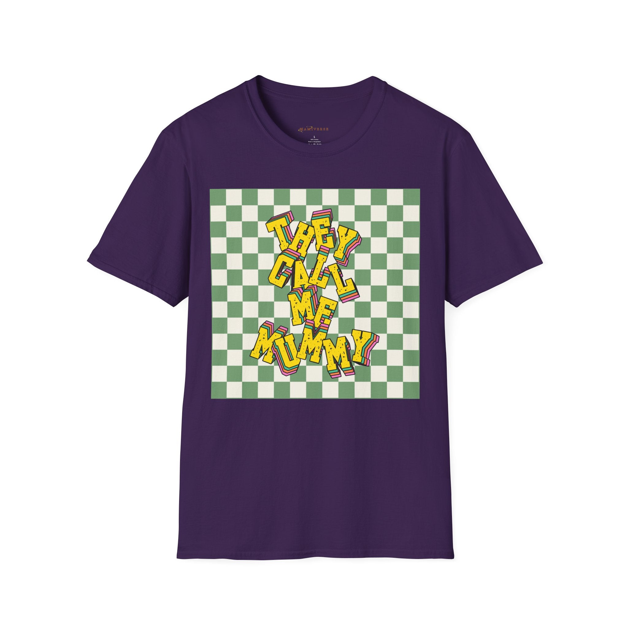 They Call Me Mummy 90s Checkered Mother's Day T-Shirt