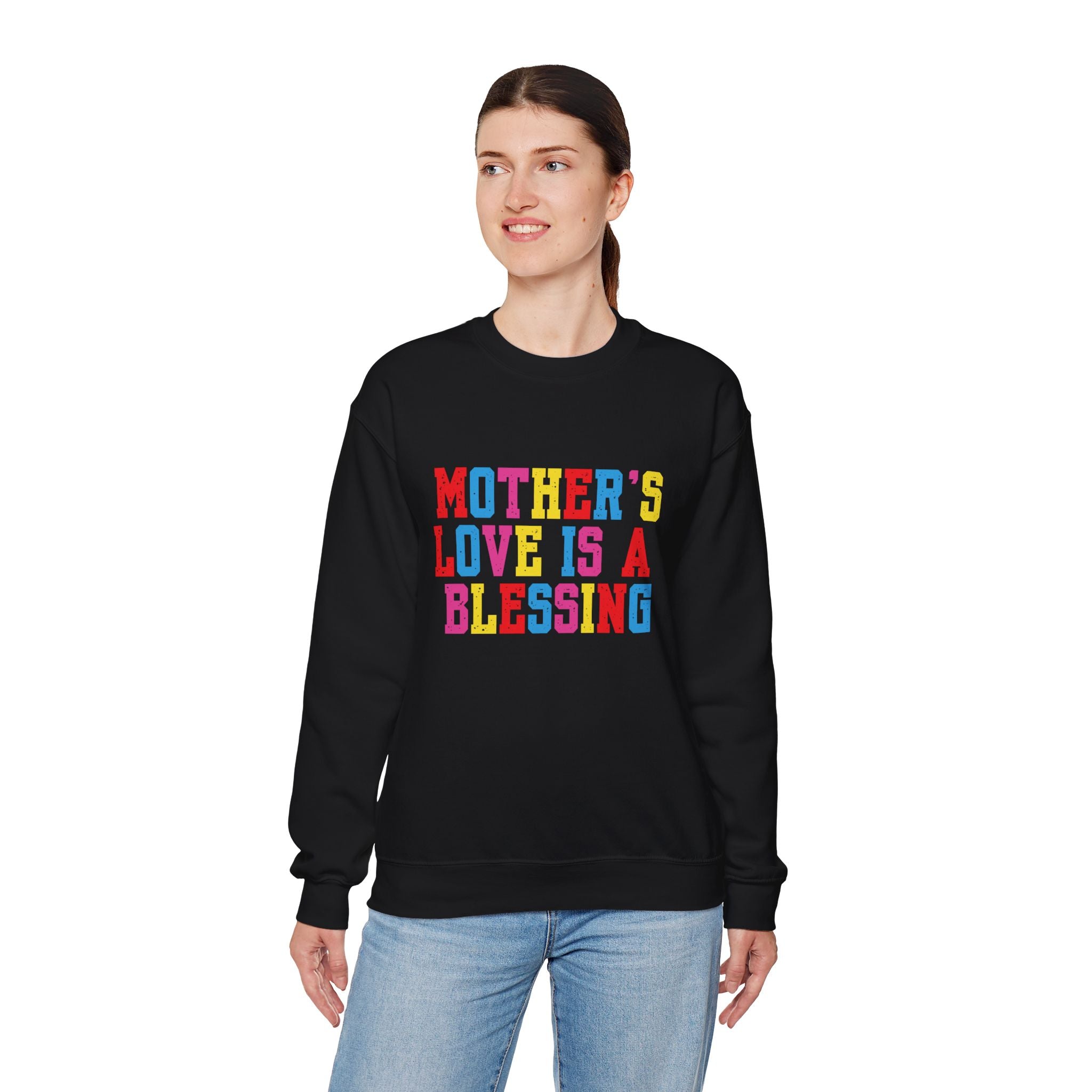 Mother's Love Is a Blessing Sweatshirt — Colourful Mother's Day Crewneck Motivational Gift