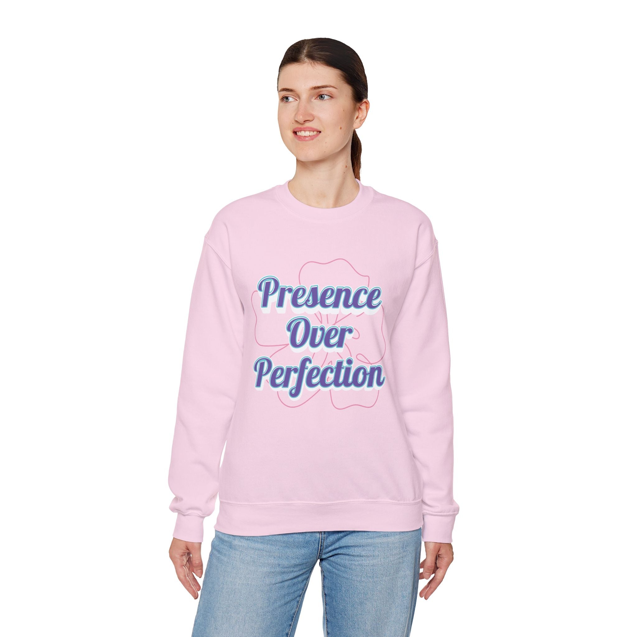 Presence Over Perfection Mother's Day Sweatshirt — Colourful Crewneck