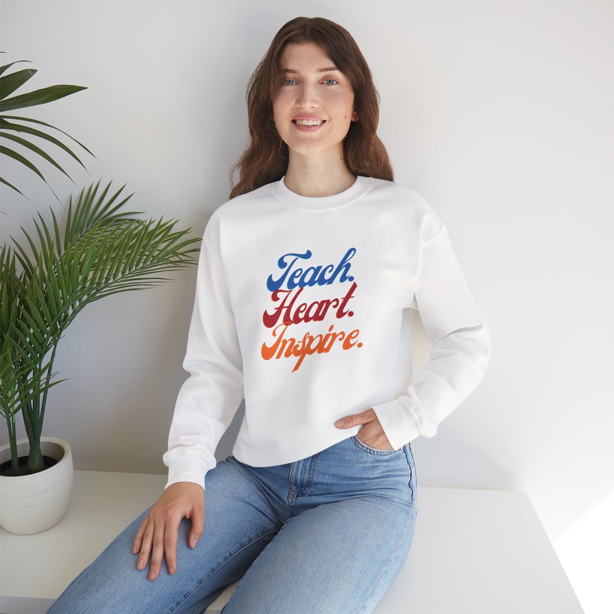 Teacher 'Teach • Heart • Inspire' Crewneck Sweatshirt — Teacher Appreciation Gift