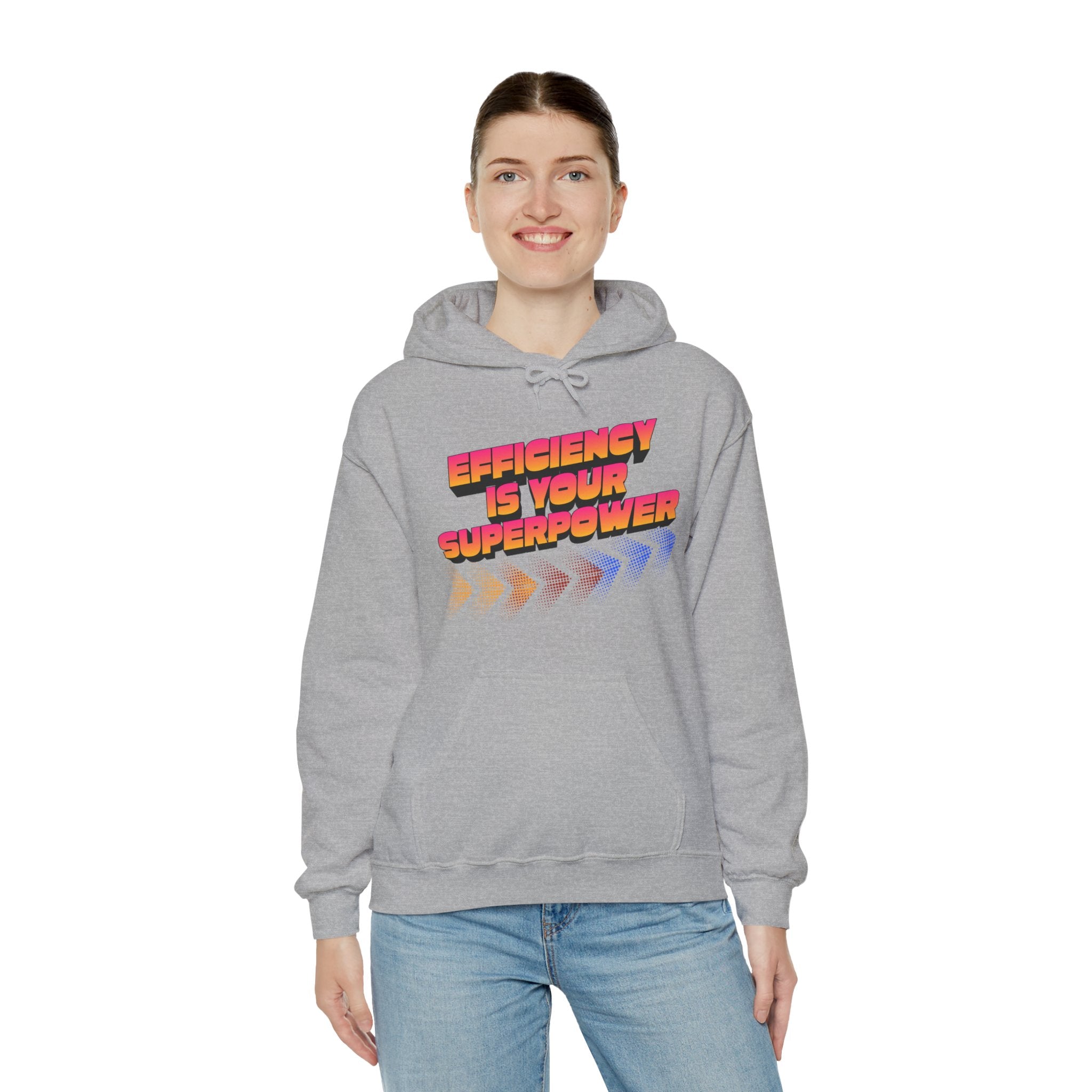 Efficiency Is Your Superpower Hoodie — Retro Motivational Sweatshirt for Busy Mums & Productivity Lovers