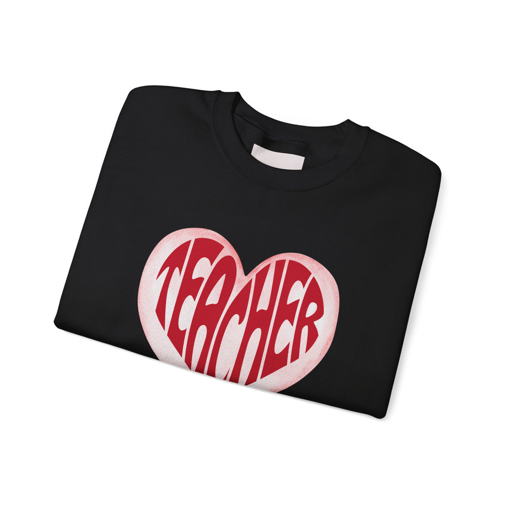 Teacher Ribbon Heart Appreciation Crewneck Sweatshirt